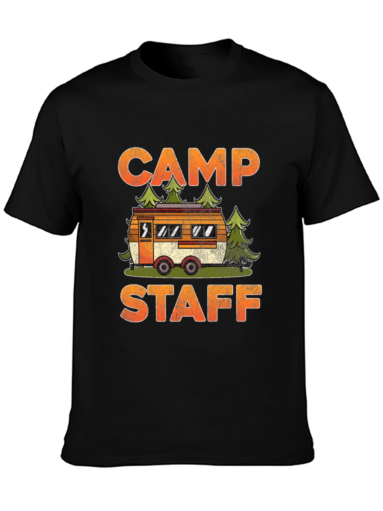 Black Camp Staff Graphic Tee - Camping Adventure T-Shirt view 3
