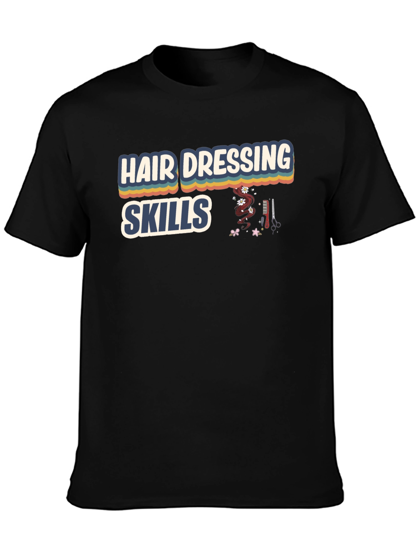 Black Hairdressing Skills Graphic T-Shirt view 3