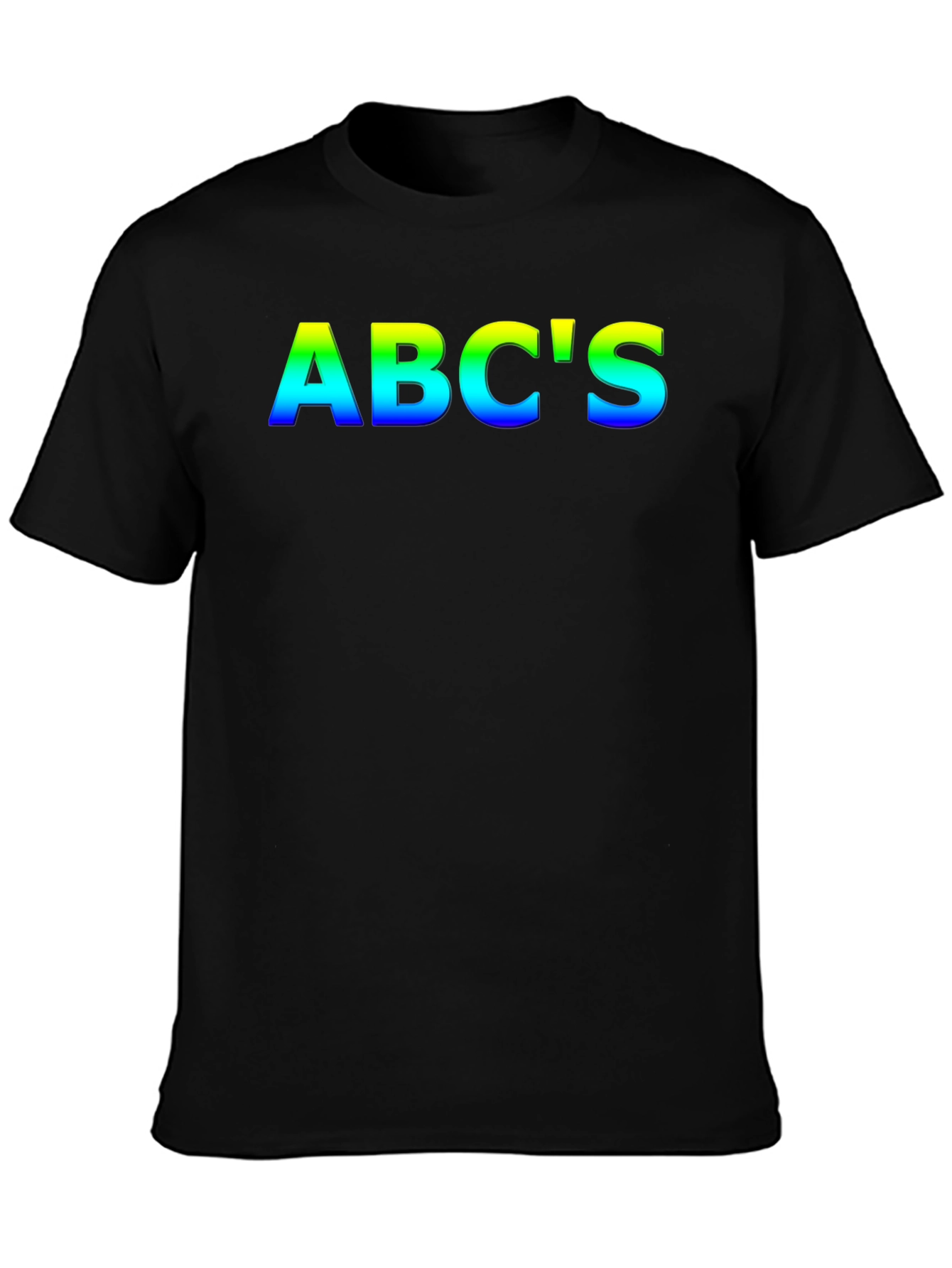 Black Rainbow ABC's Black T-Shirt view 3