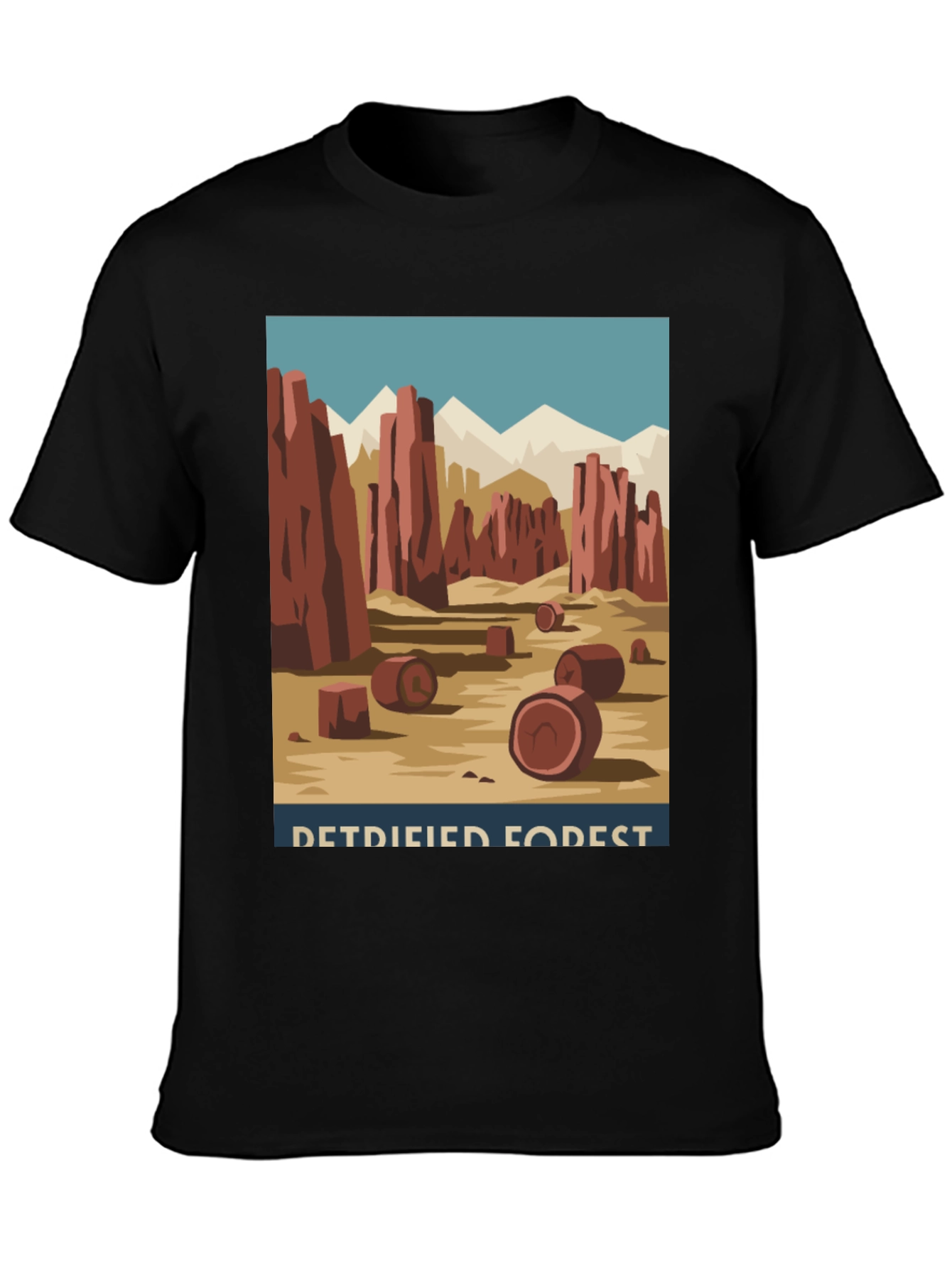 Black Petrified Forest T-Shirt - Retro Desert Graphic Tee view 3