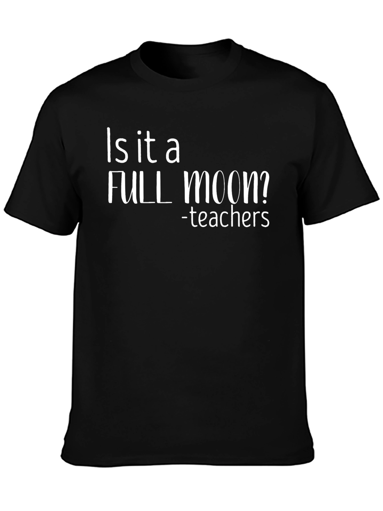 Black Full Moon Teachers Black Graphic T-Shirt view 3