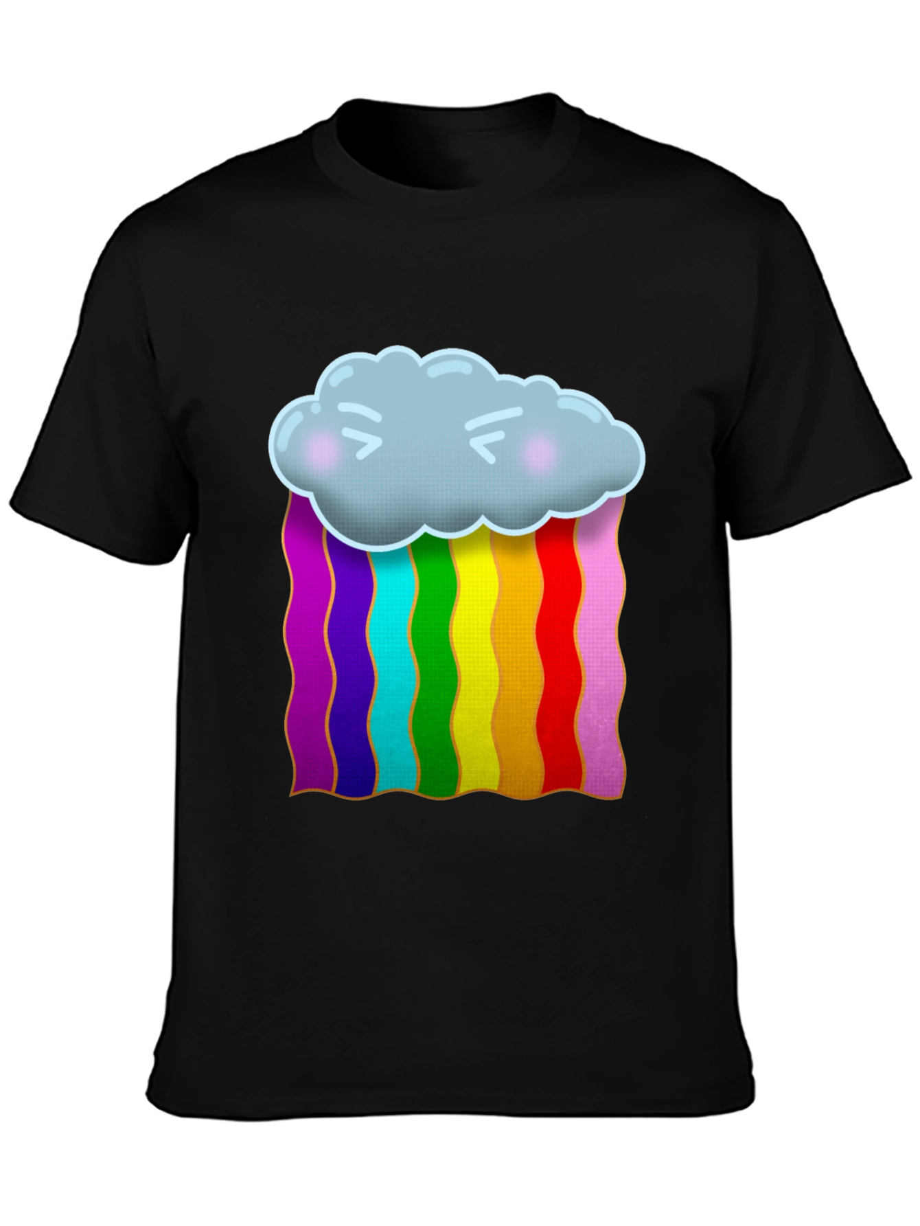 Black Rainbow Cloud Graphic T-Shirt view 3