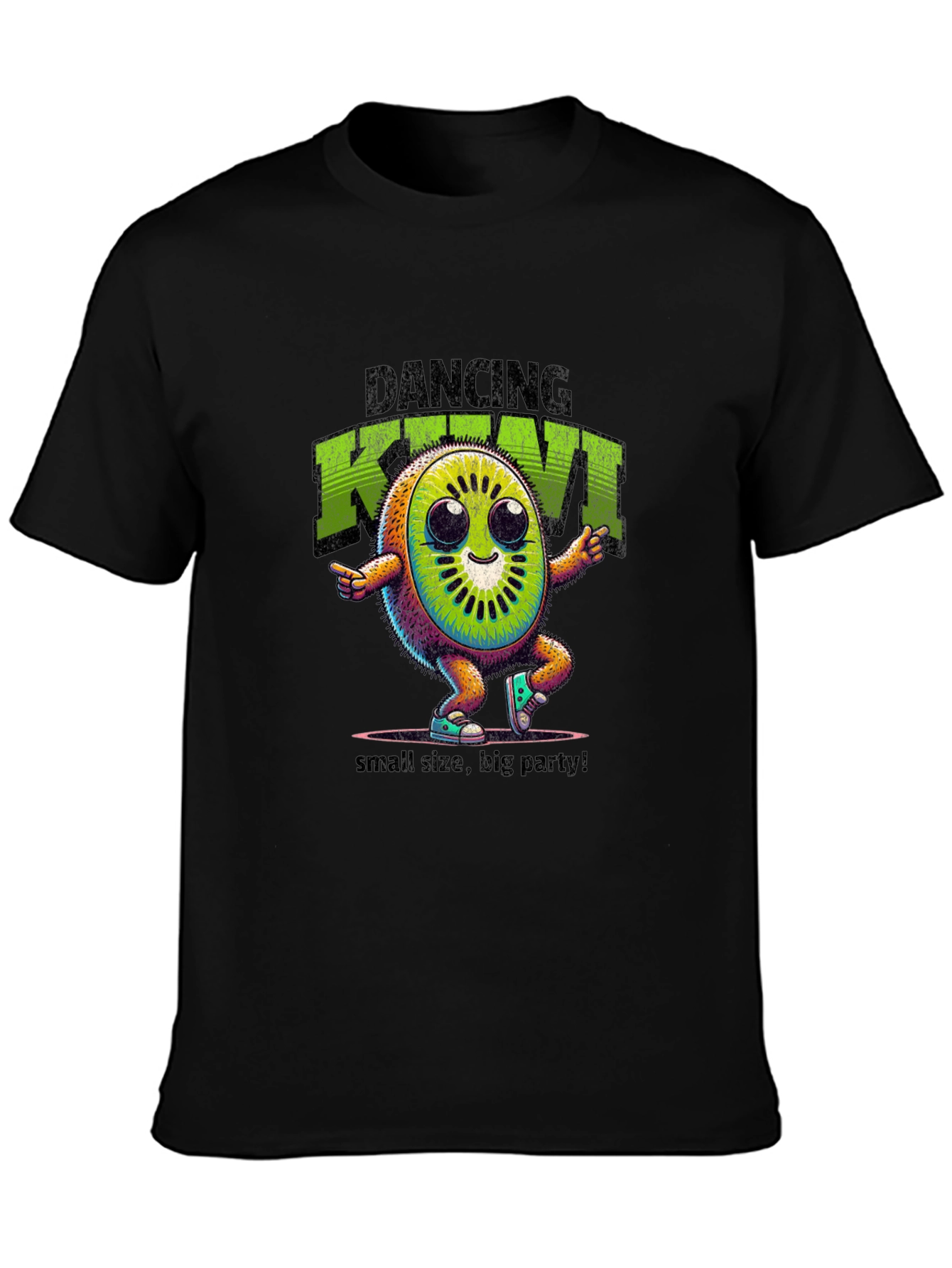 Black Dancing Kiwi Graphic Tee - Small Size, Big Party! view 3
