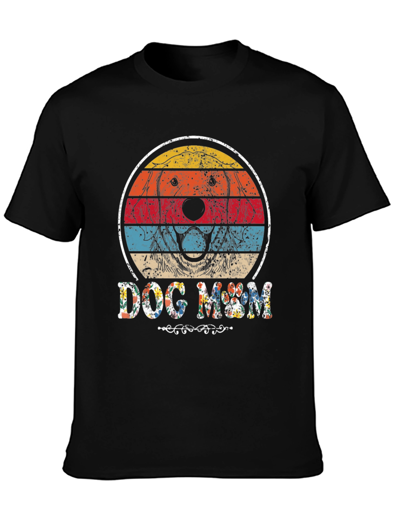 Black Dog Mom Retro Graphic Tee view 3