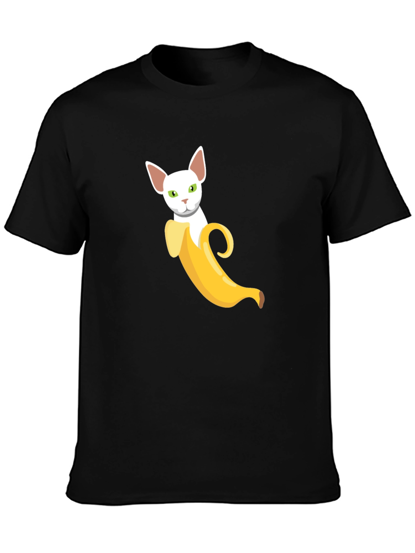 Black Banana Cat Graphic Tee - Quirky, Comfy view 3