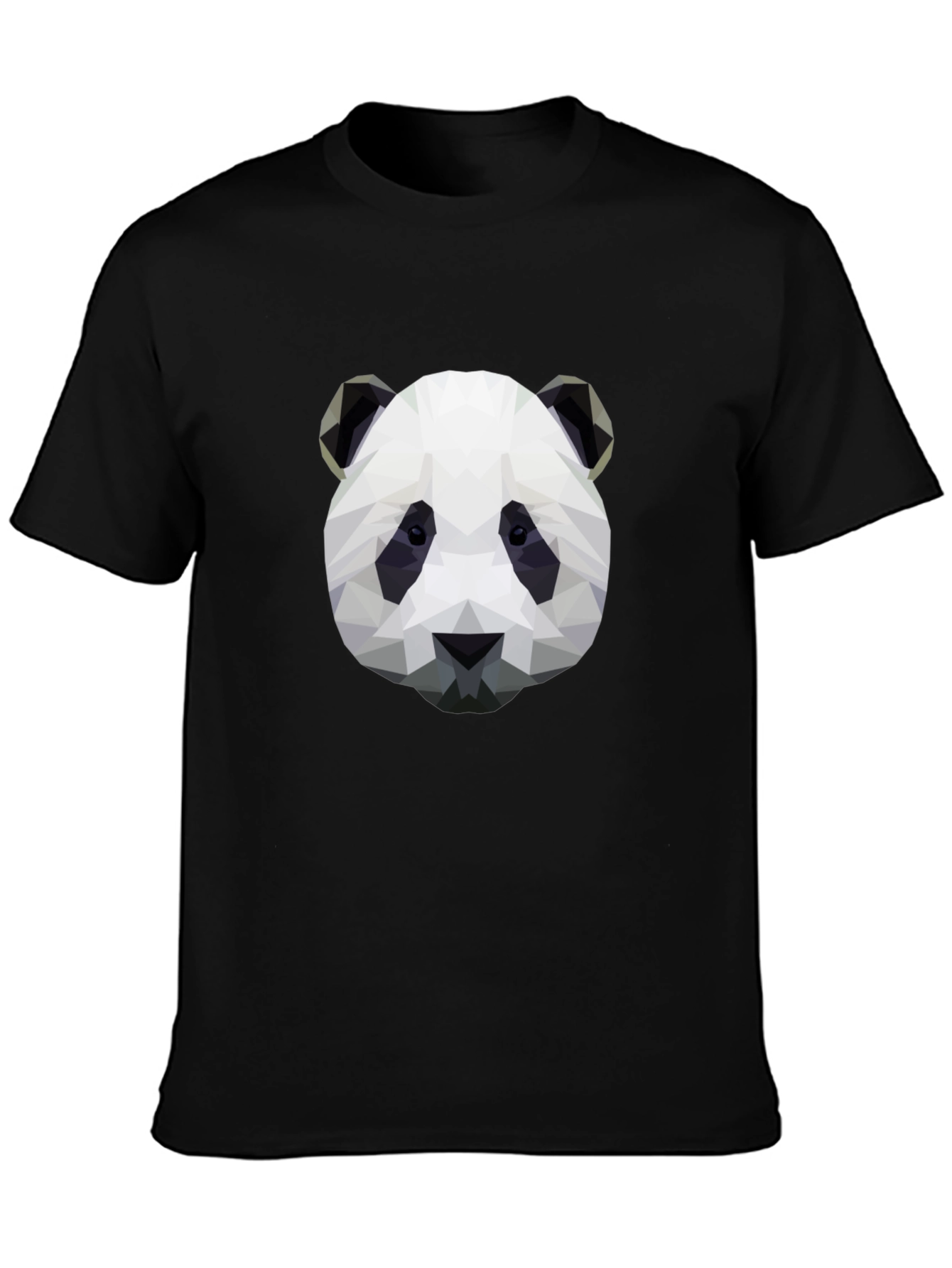 Geometric Panda Graphic T-Shirt - Black - 3