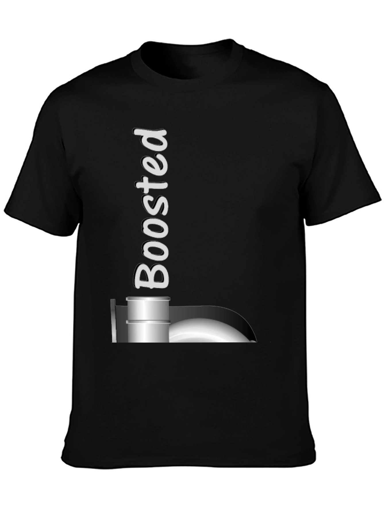 Black Boosted Black T-Shirt: Turbocharged Style! view 3