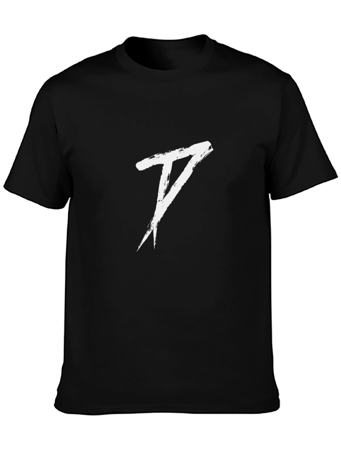Men's Black Graphic Tee - Brush Stroke Design - 3