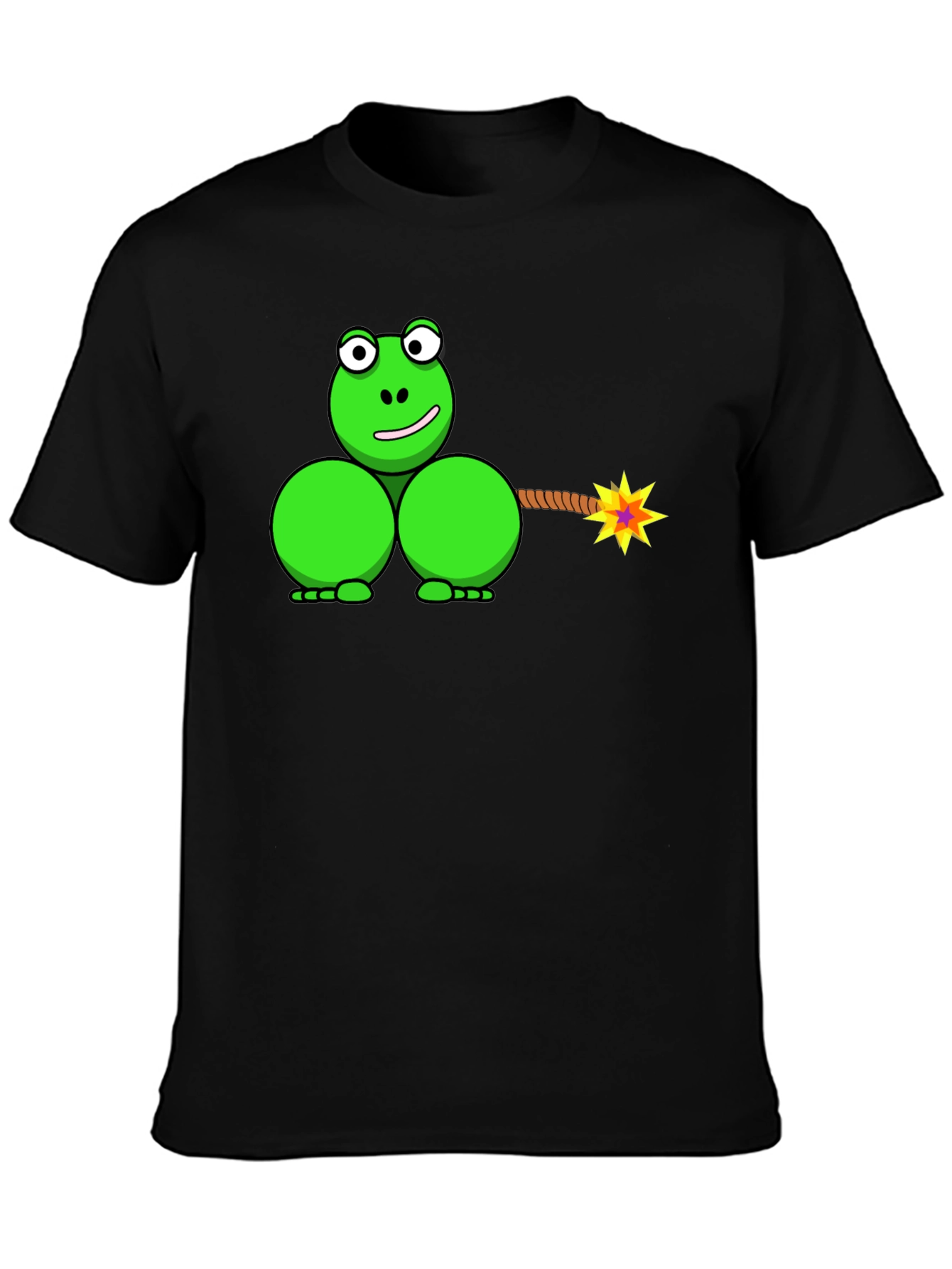 Black Funny Frog Bomb T-Shirt - Explosive Humor! view 3