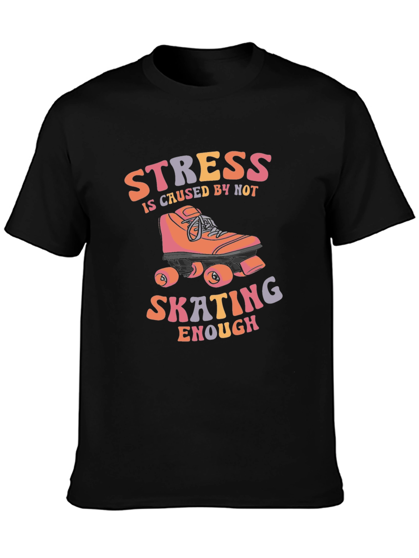 Black Stress Caused by Not Skating Enough T-Shirt view 3