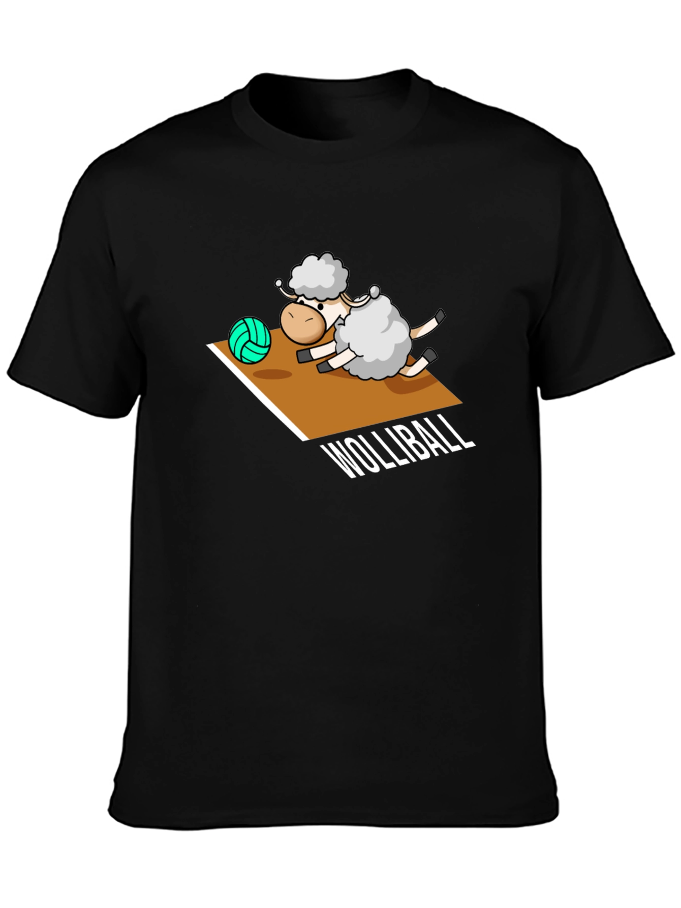 Black Wolliball Sheep Graphic T-Shirt view 3