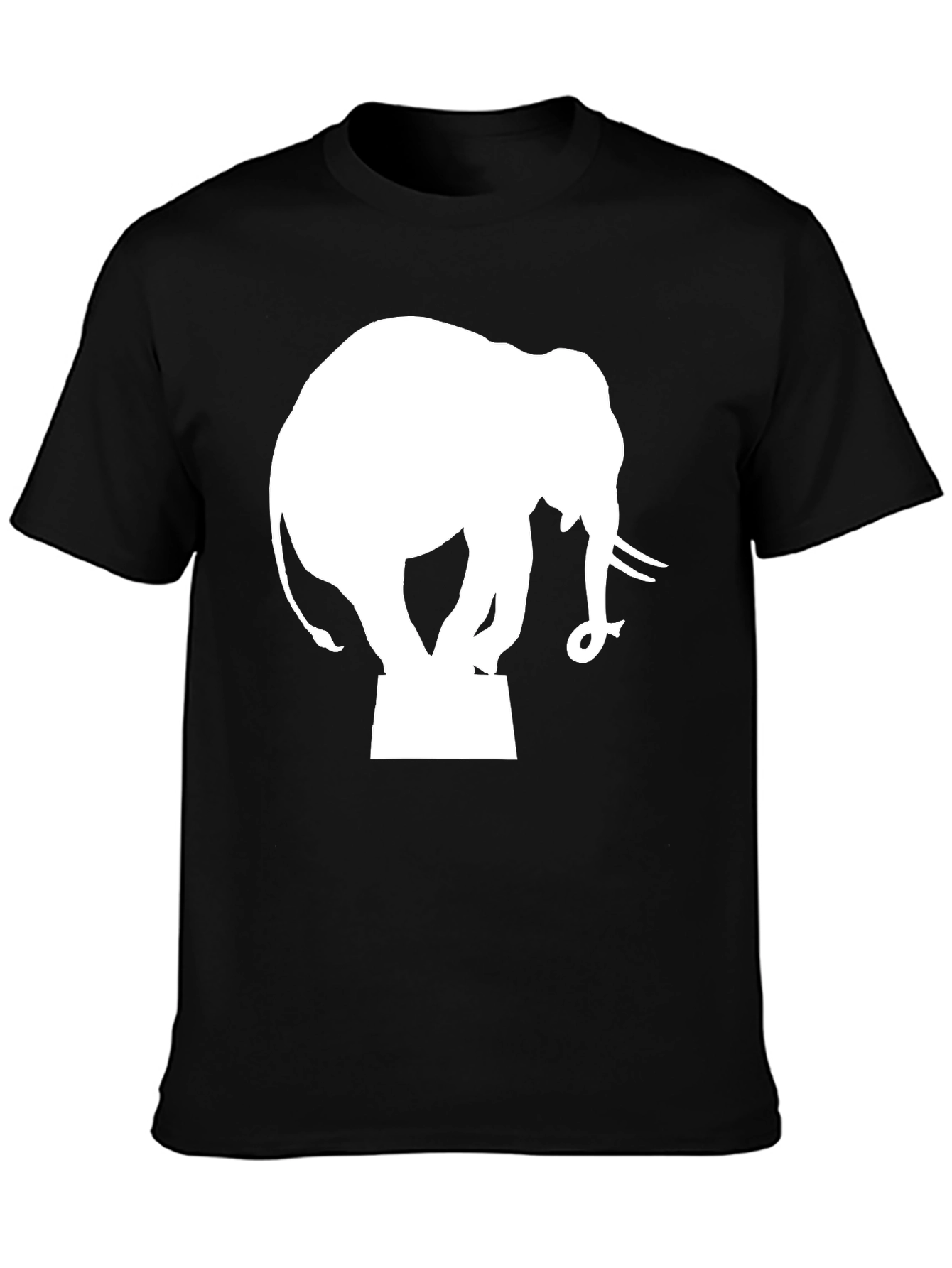 Black Elephant Silhouette Graphic Tee - Black view 3