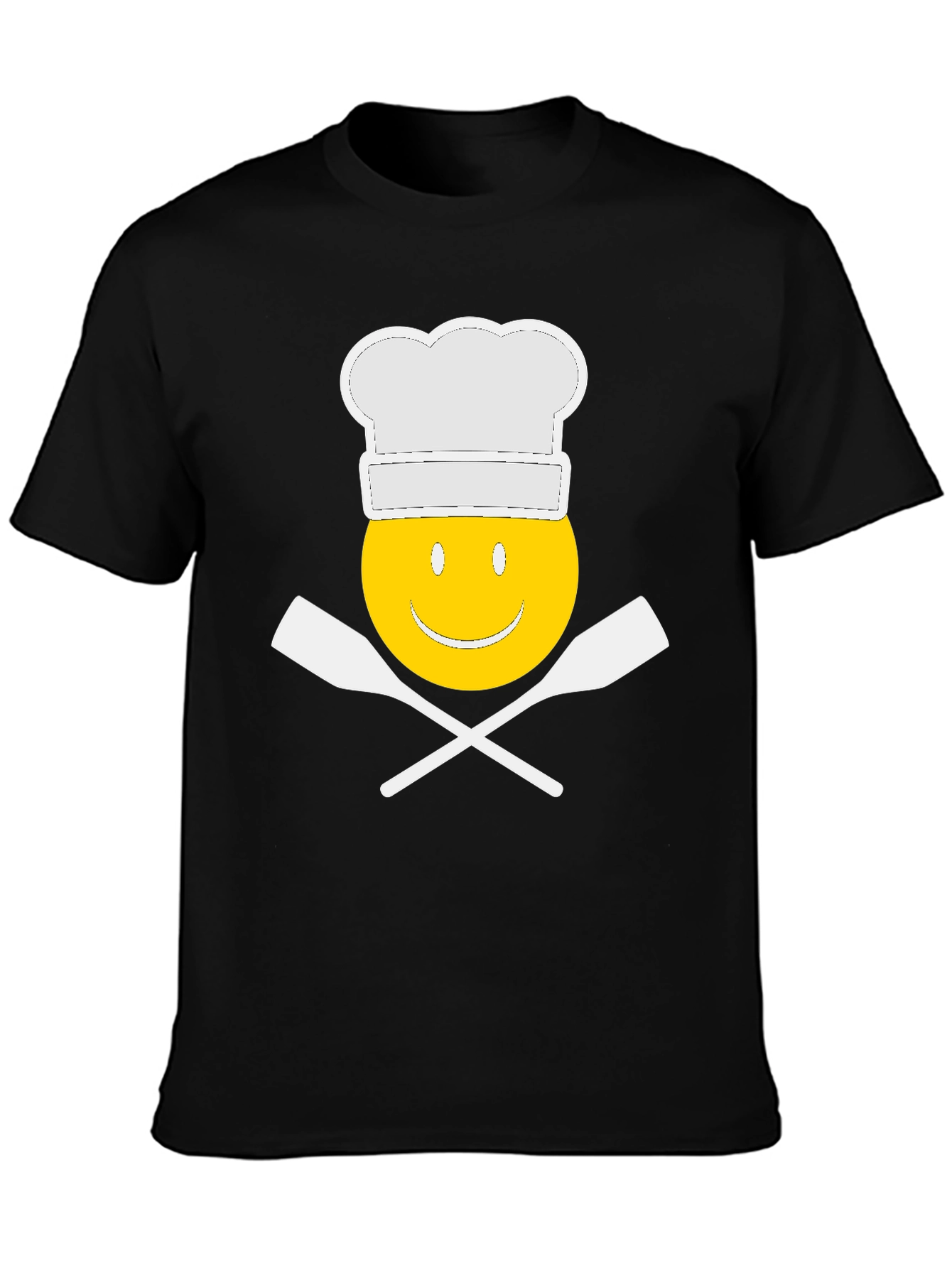 Black Chef Emoji Graphic T-Shirt, Funny Cooking Tee view 3