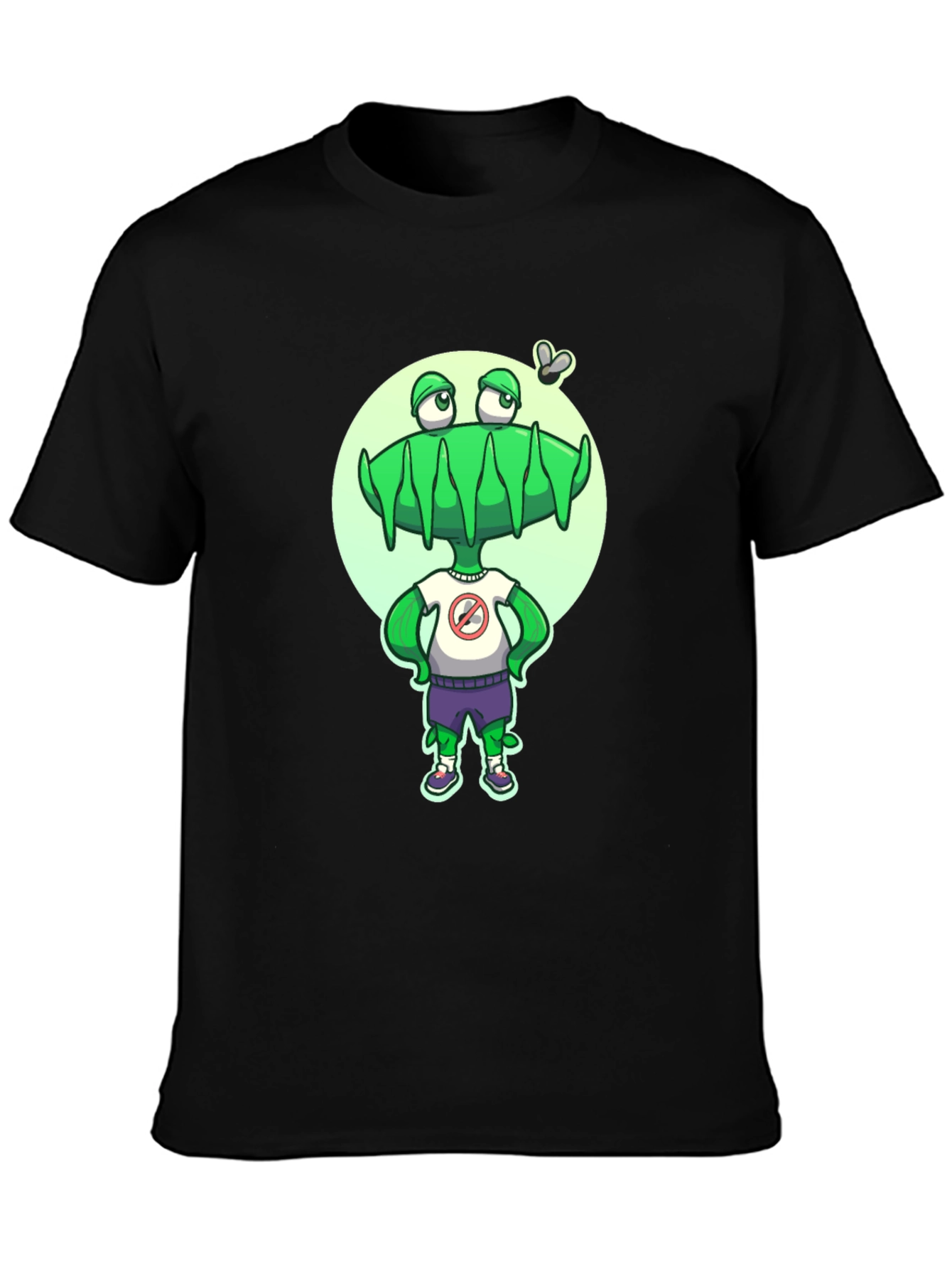 Black Alien Graphic Tee - Funny Cartoon Insect Lover T-Shirt view 3