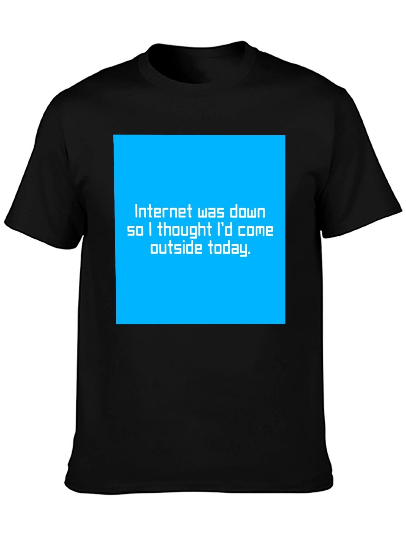 Black Funny "Internet Down" Graphic Tee - Black view 3