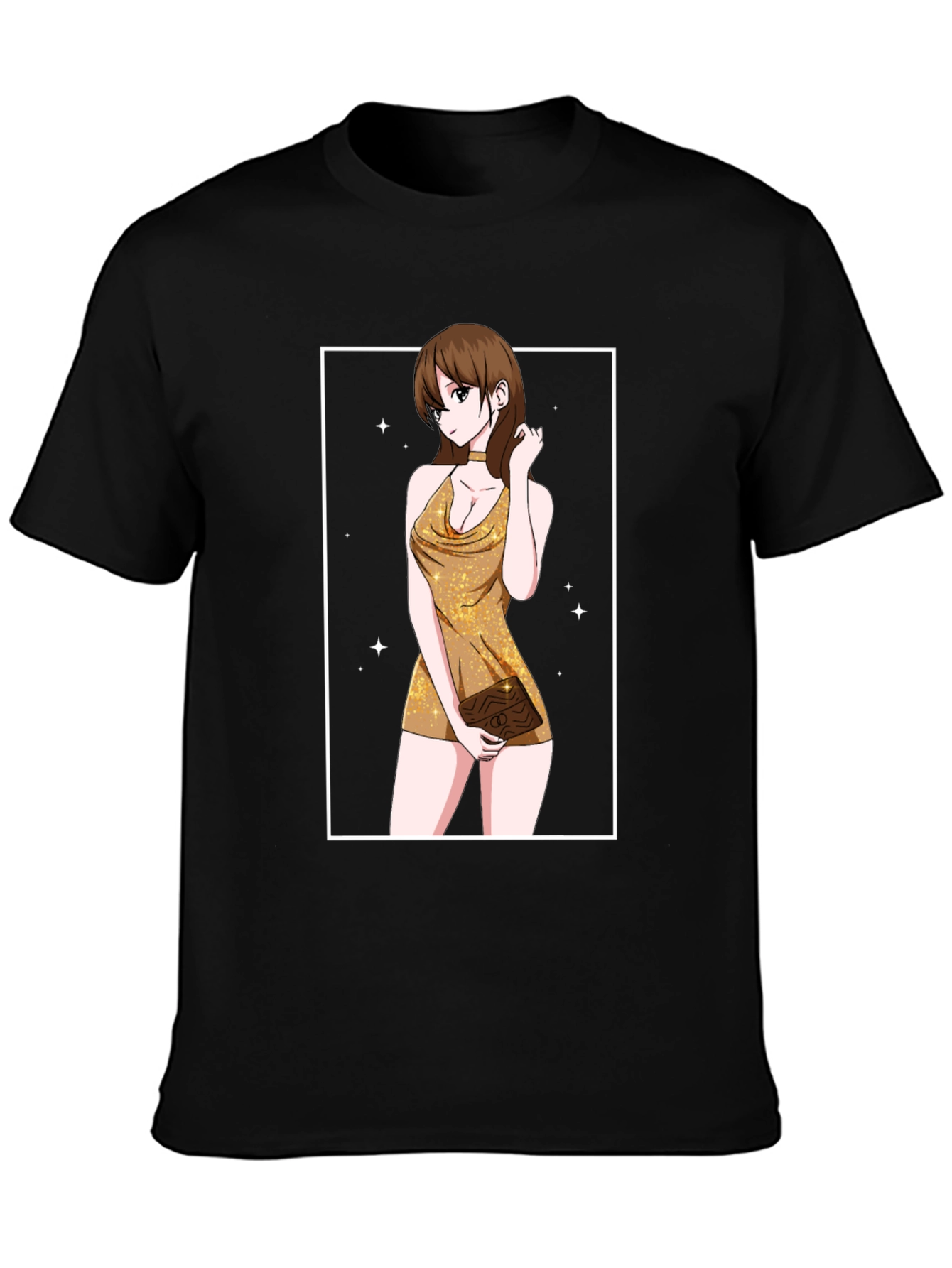 Black Anime Girl T-Shirt - Trendy Graphic Tee view 3