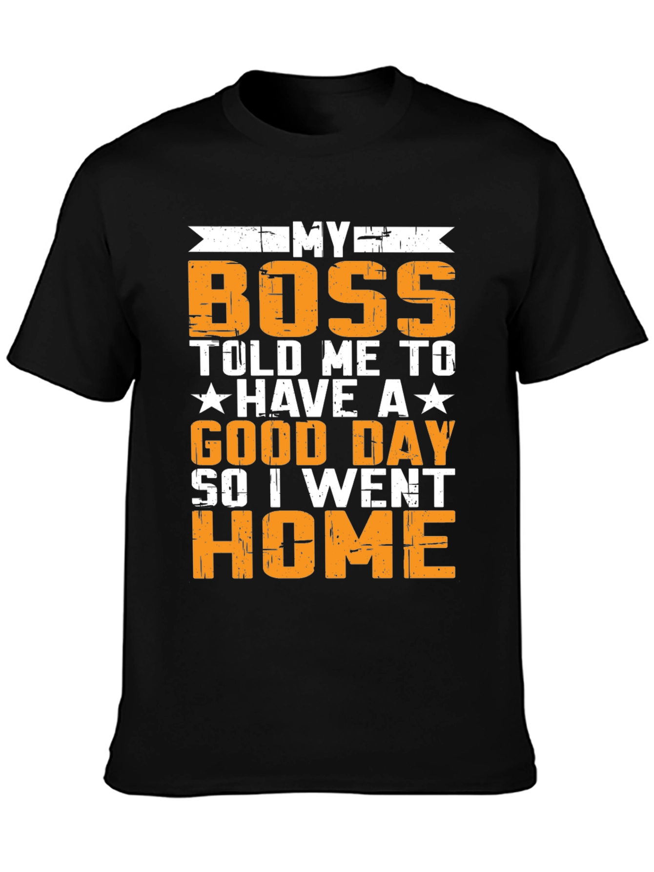 Black Funny "My Boss" Graphic T-Shirt view 3
