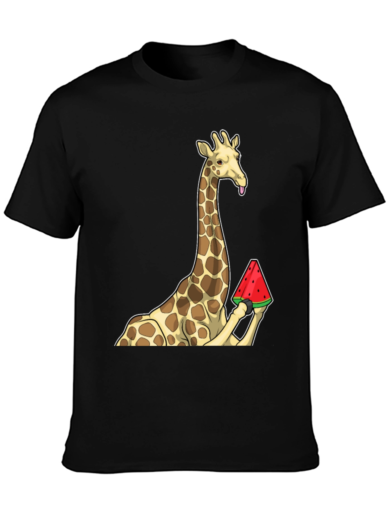 Black Giraffe Watermelon Graphic T-Shirt - Unique Design! view 3