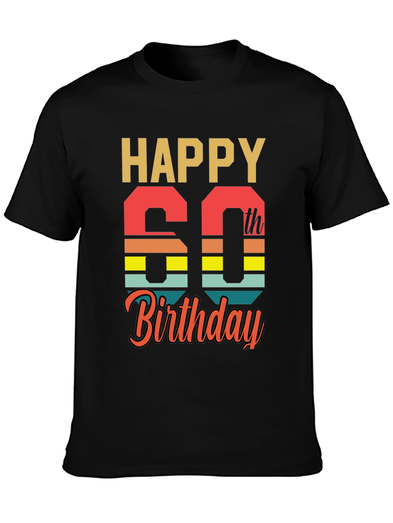 Black Happy 60th Birthday Graphic Tee view 3