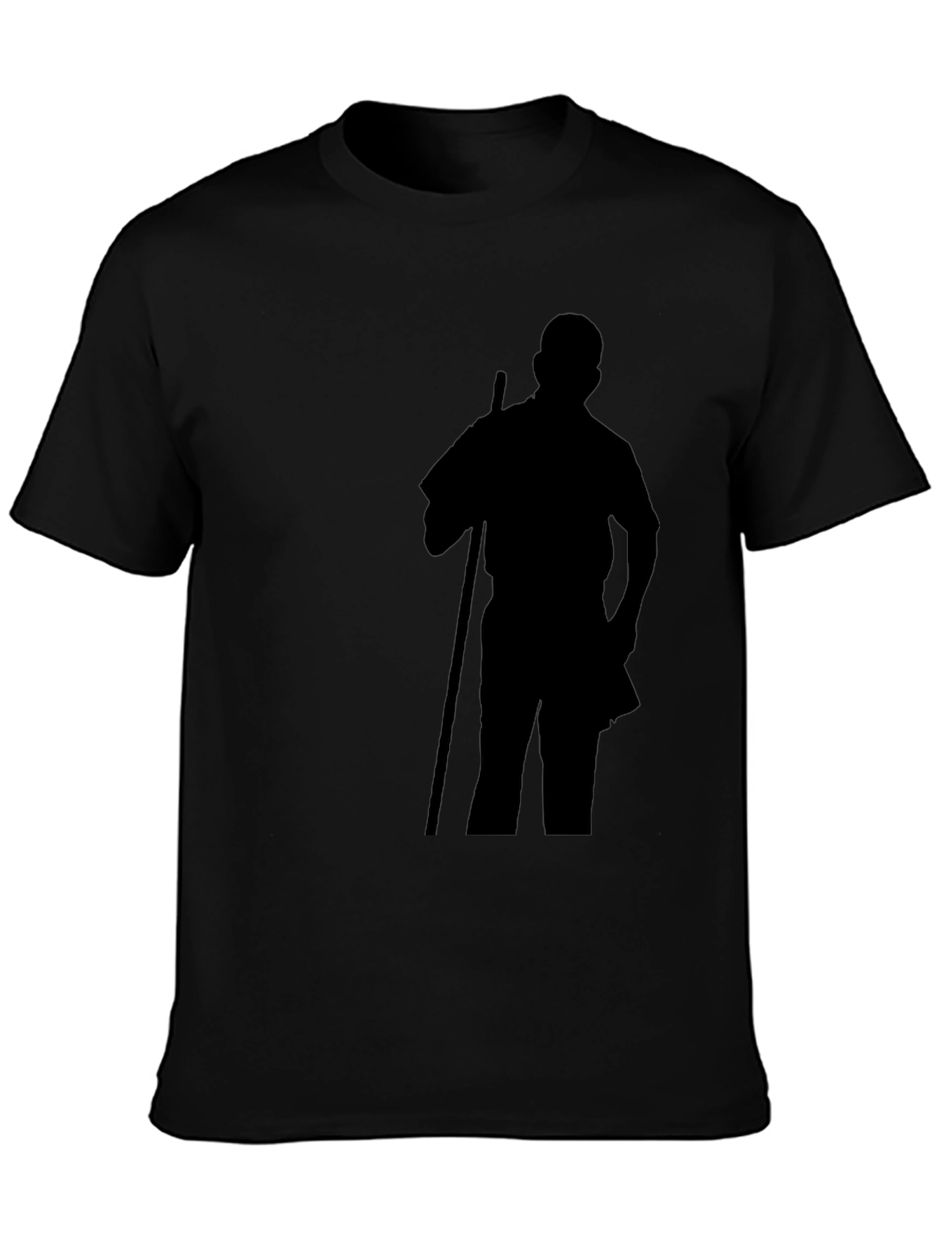 Black Silhouette Graphic Tee - Casual Black T-Shirt view 3