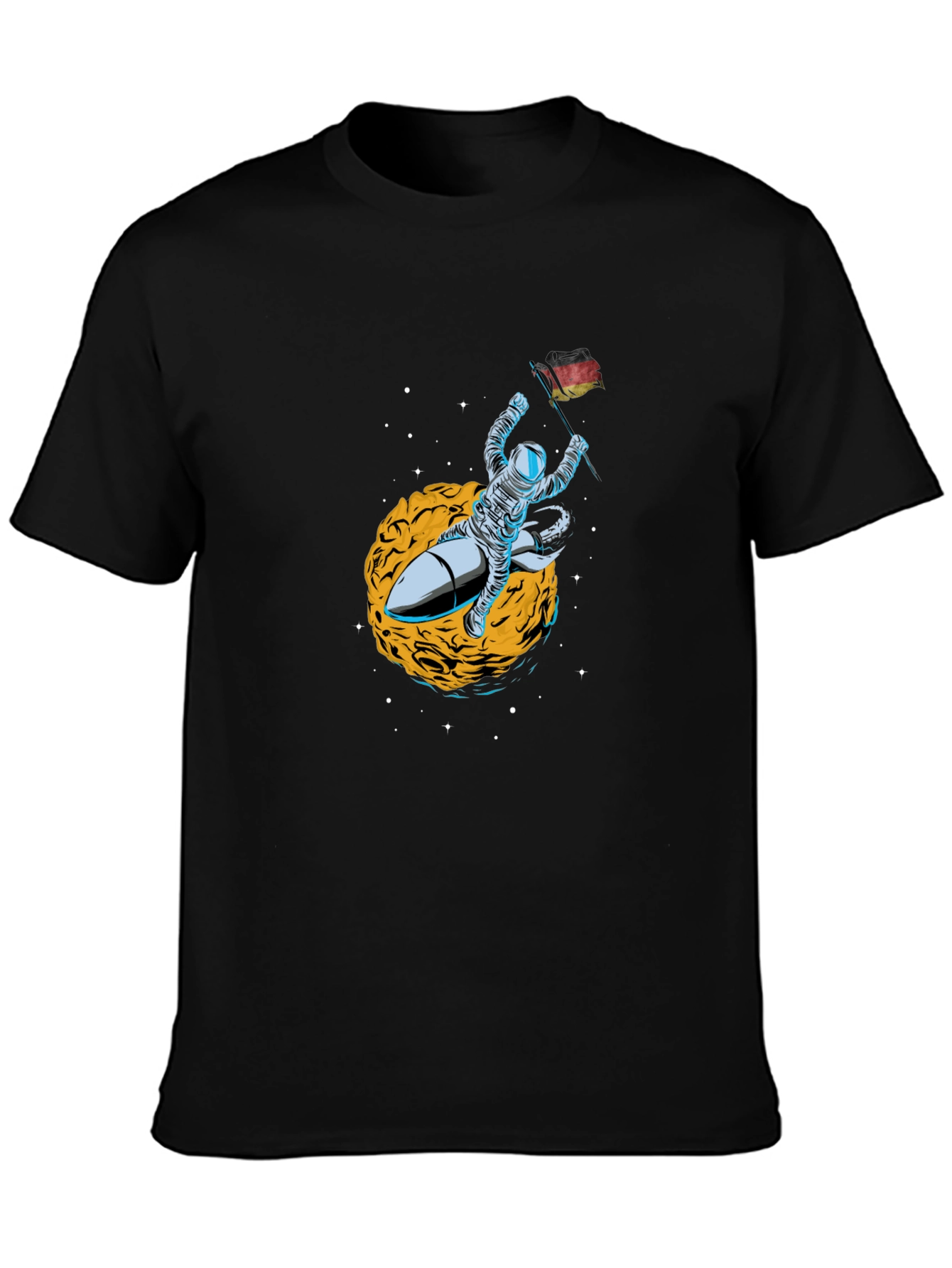 Black Astronaut Rocket Ride T-Shirt - Space Adventure Tee view 3