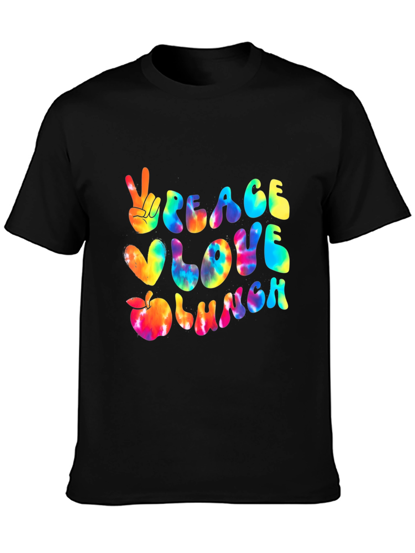 Black Peace Love Lunch T-Shirt view 3