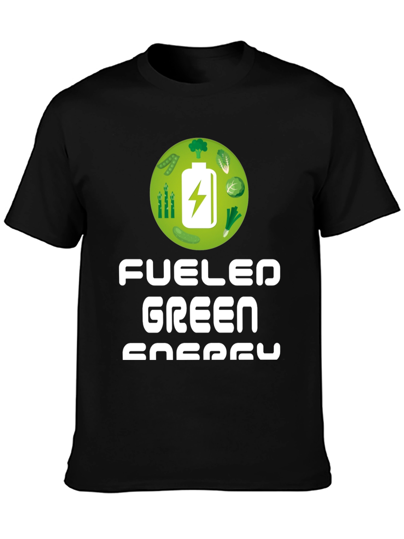 Black Fueled by Green Energy T-Shirt view 3