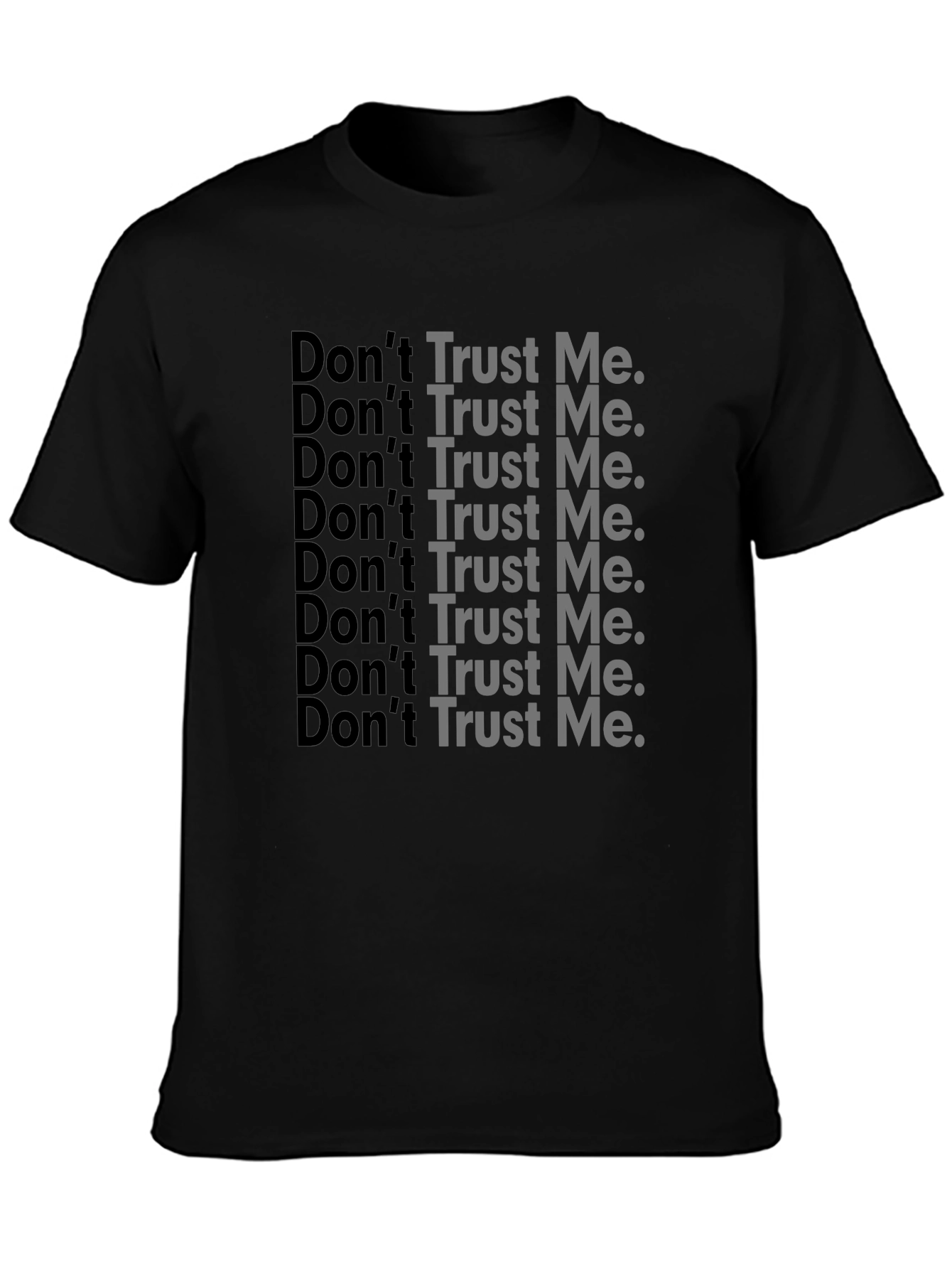 Black Don't Trust Me Graphic Print Black T-Shirt view 3