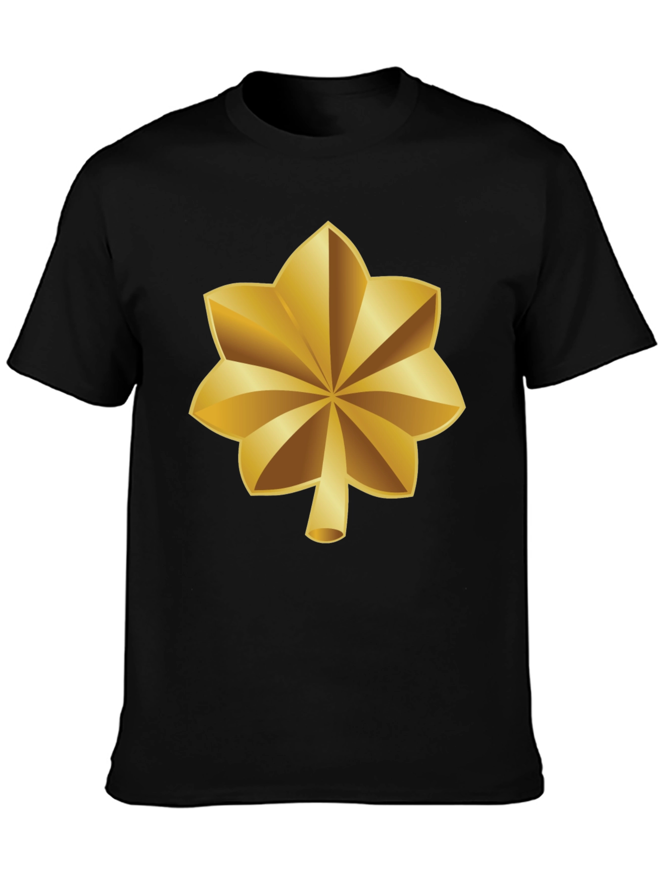 Black Gold Leaf Black T-Shirt view 3