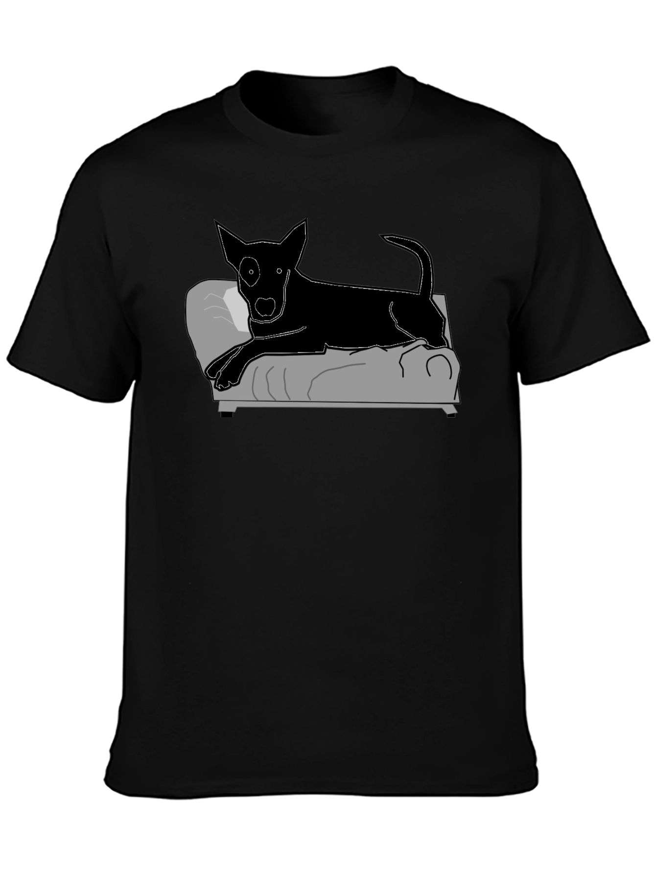 Black Dog on Couch Graphic Tee - Relaxed Style view 3