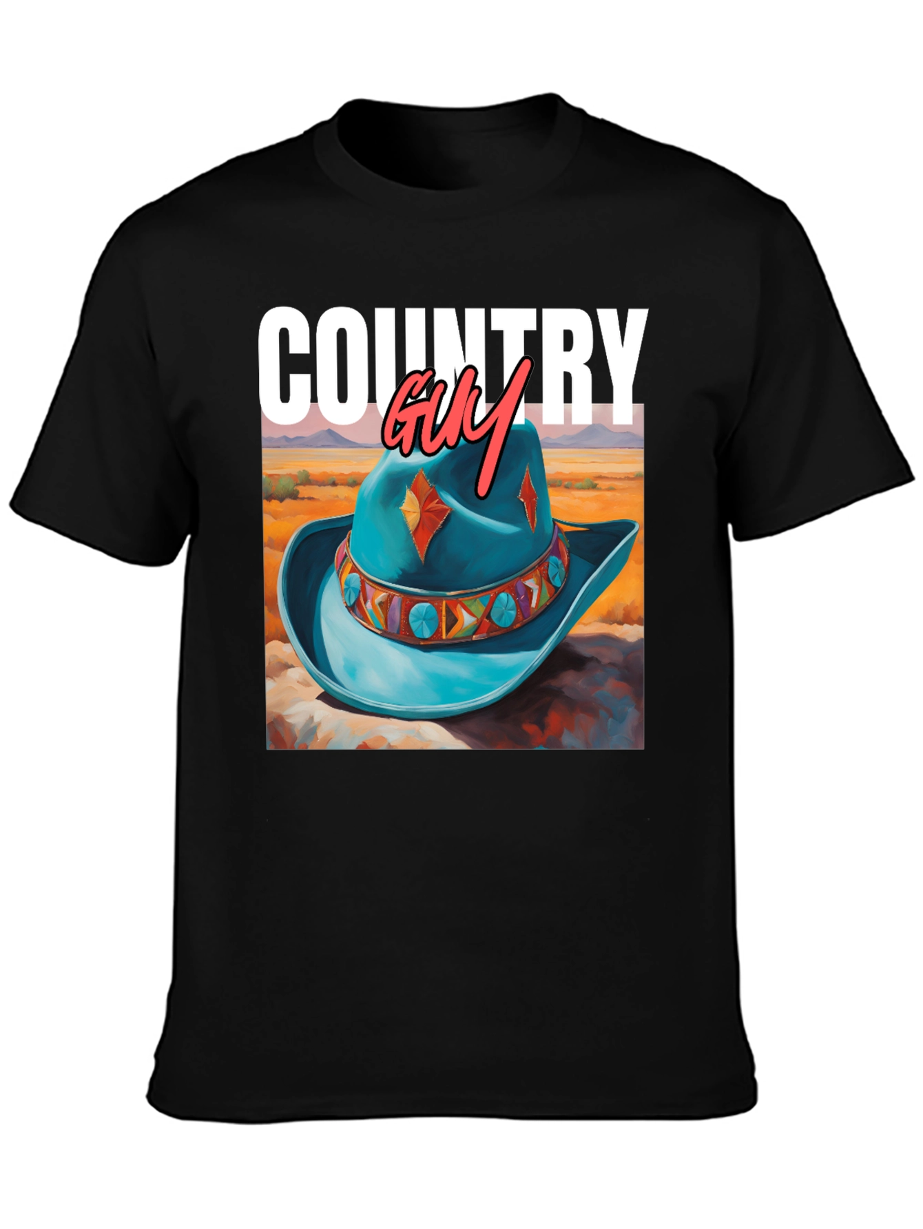 Country Guy Graphic Tee - Western Cowboy Hat Design - 3