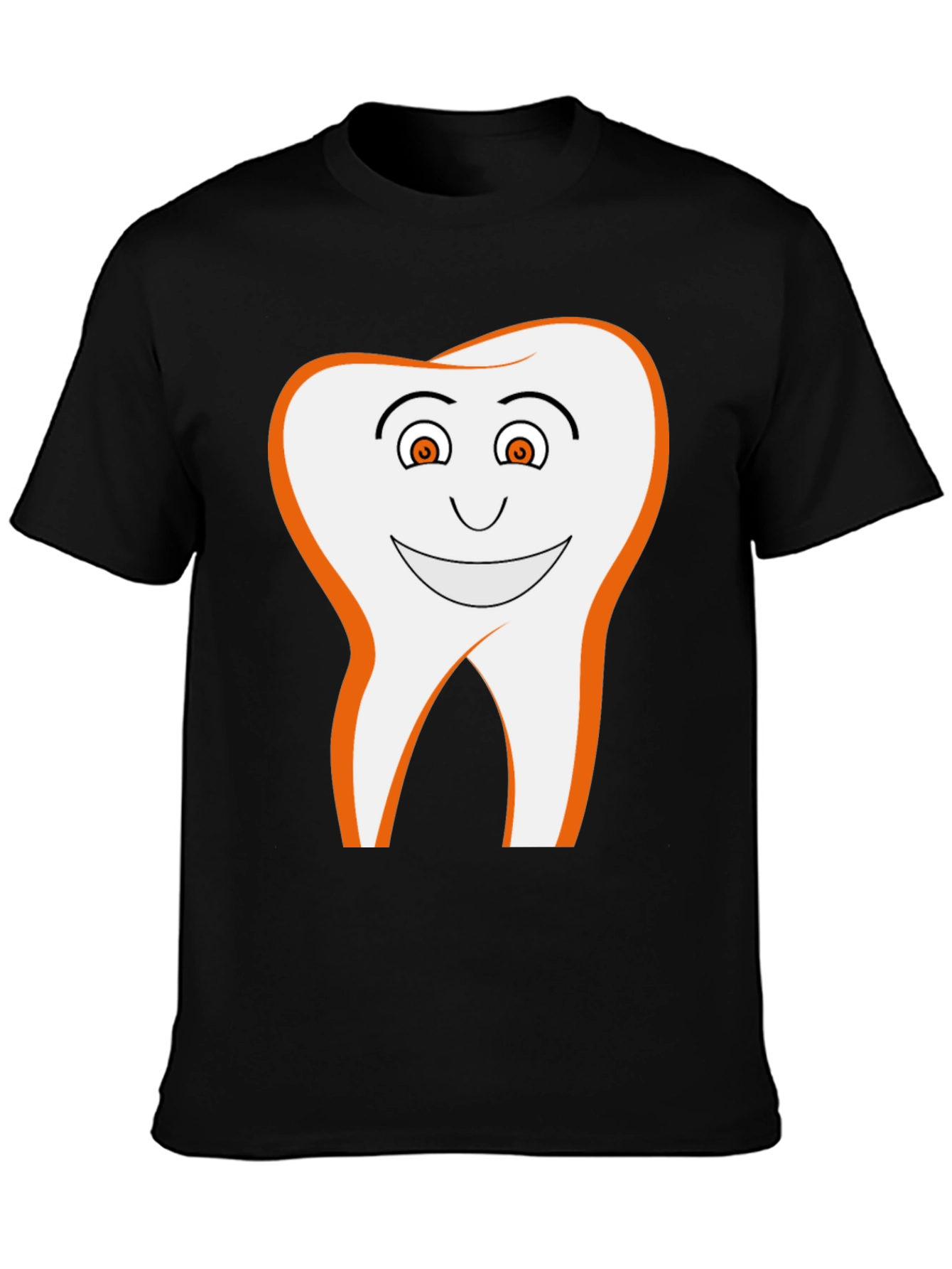 Black Smiling Tooth Graphic Tee - Black Cotton Blend T-Shirt view 3