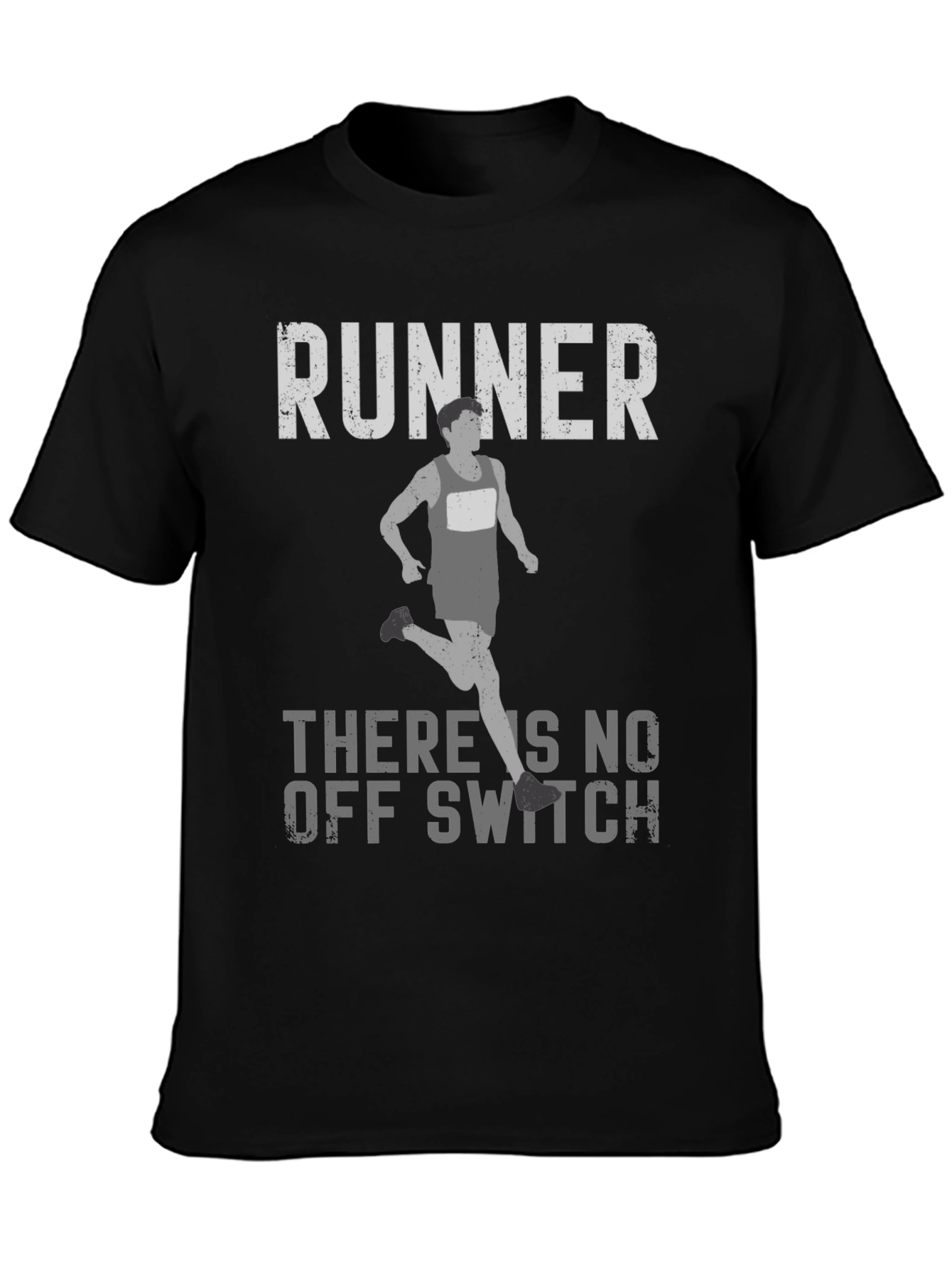 Black Runner 'No Off Switch' Graphic T-Shirt view 3