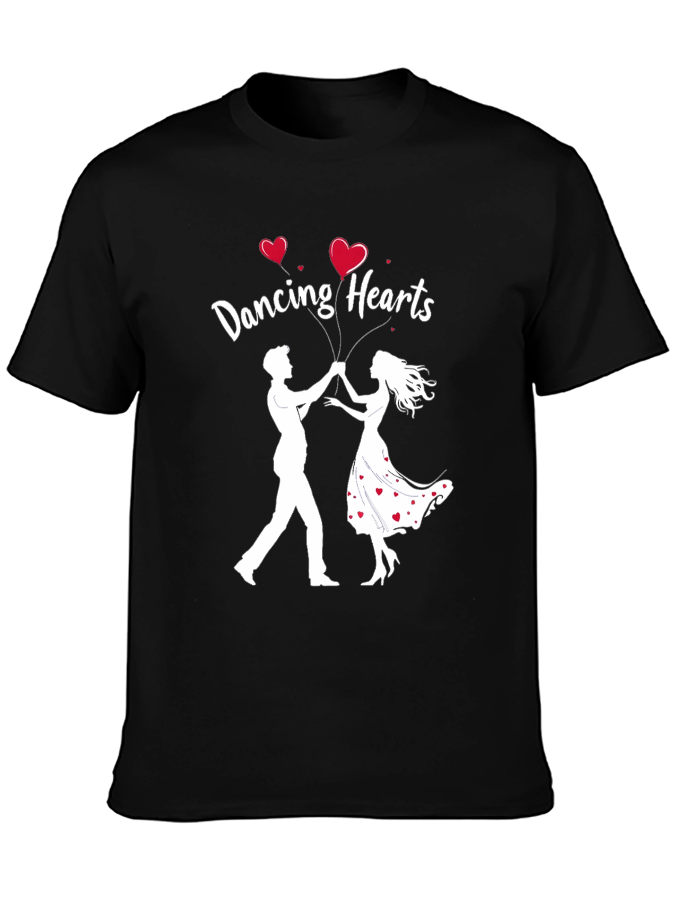 Black Dancing Hearts Graphic Black T-Shirt view 3