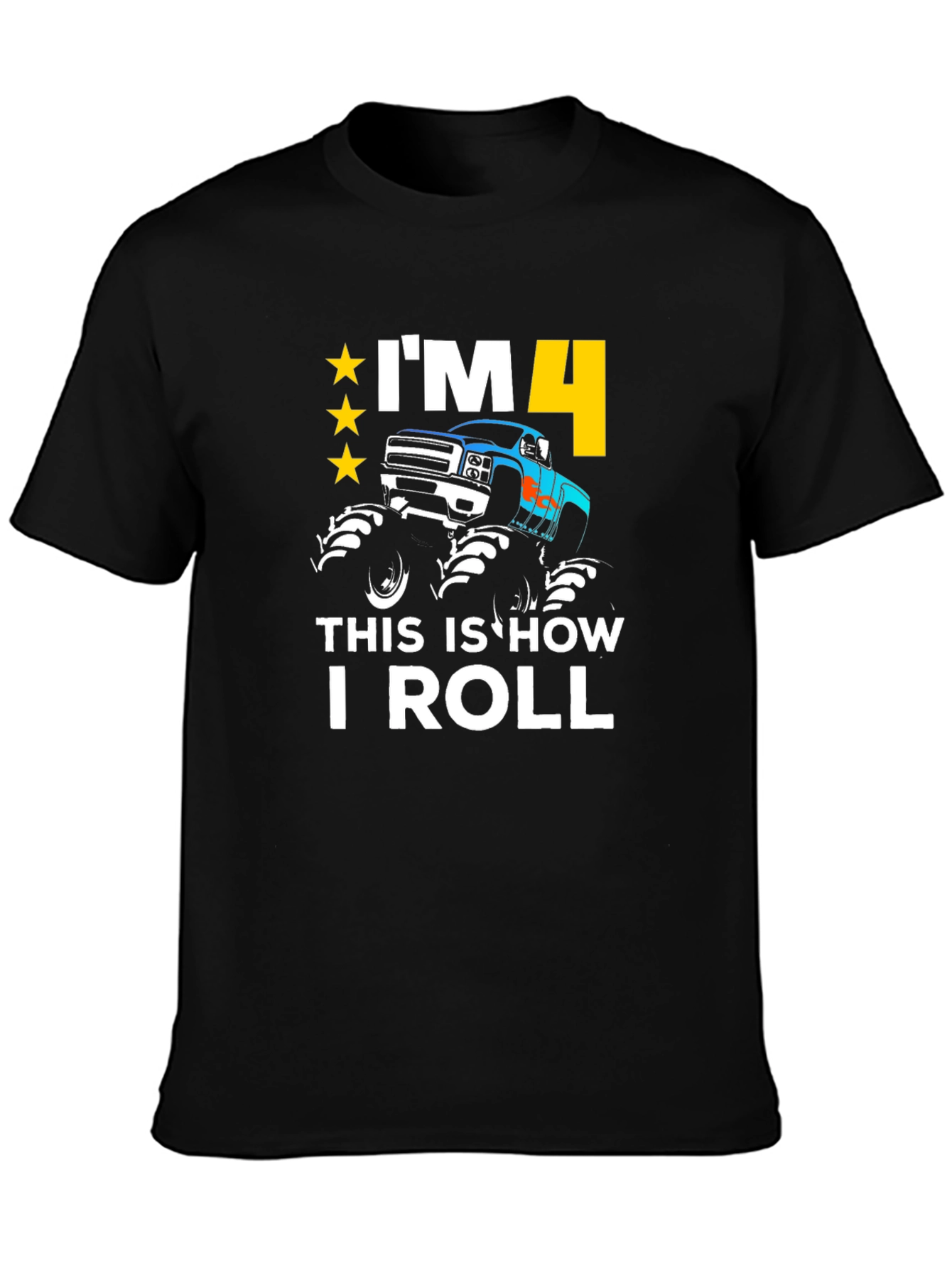 Black I'm 4 This is How I Roll T-Shirt view 3