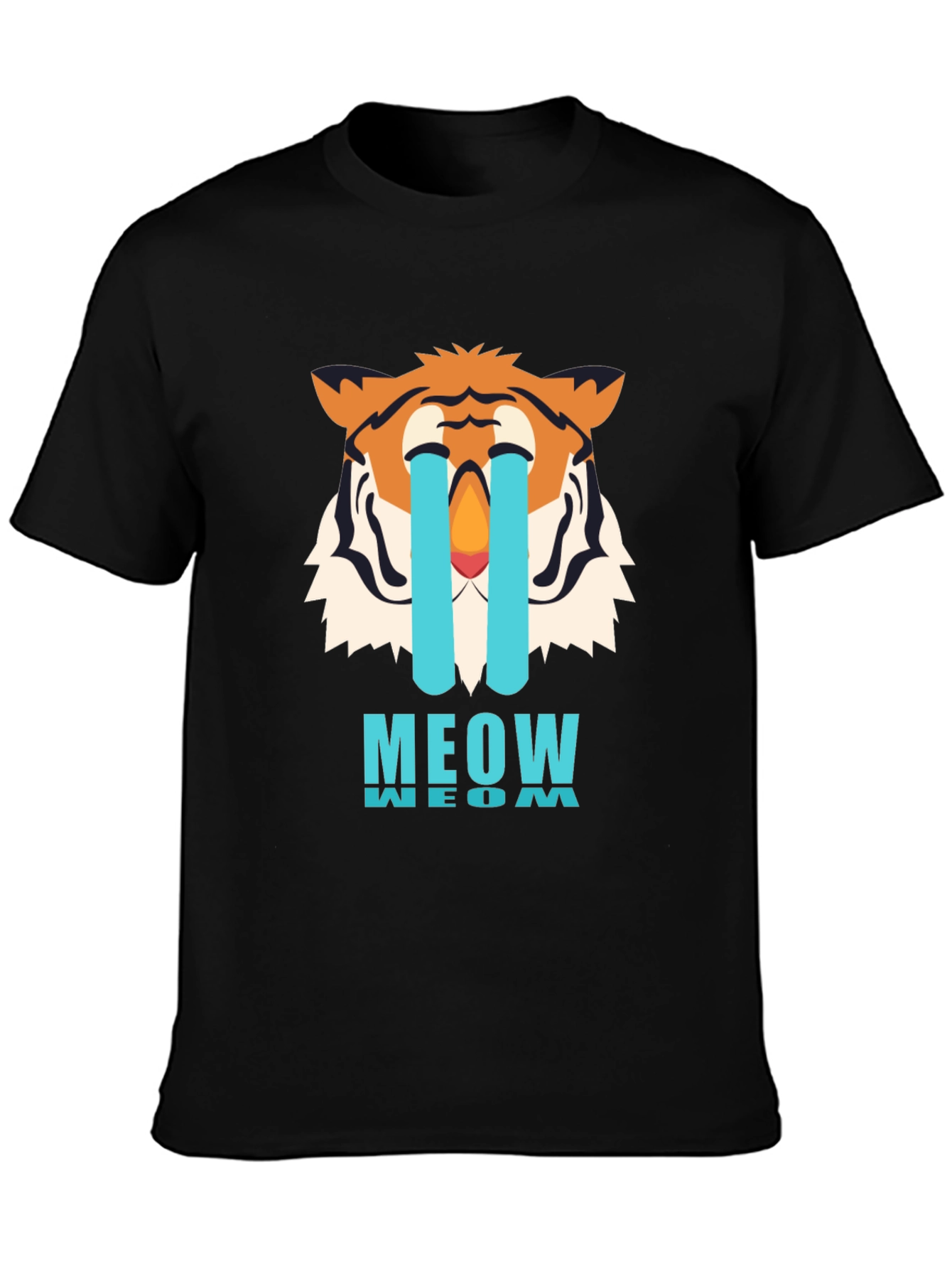 Black Meow Crying Tiger Black Graphic Tee view 3