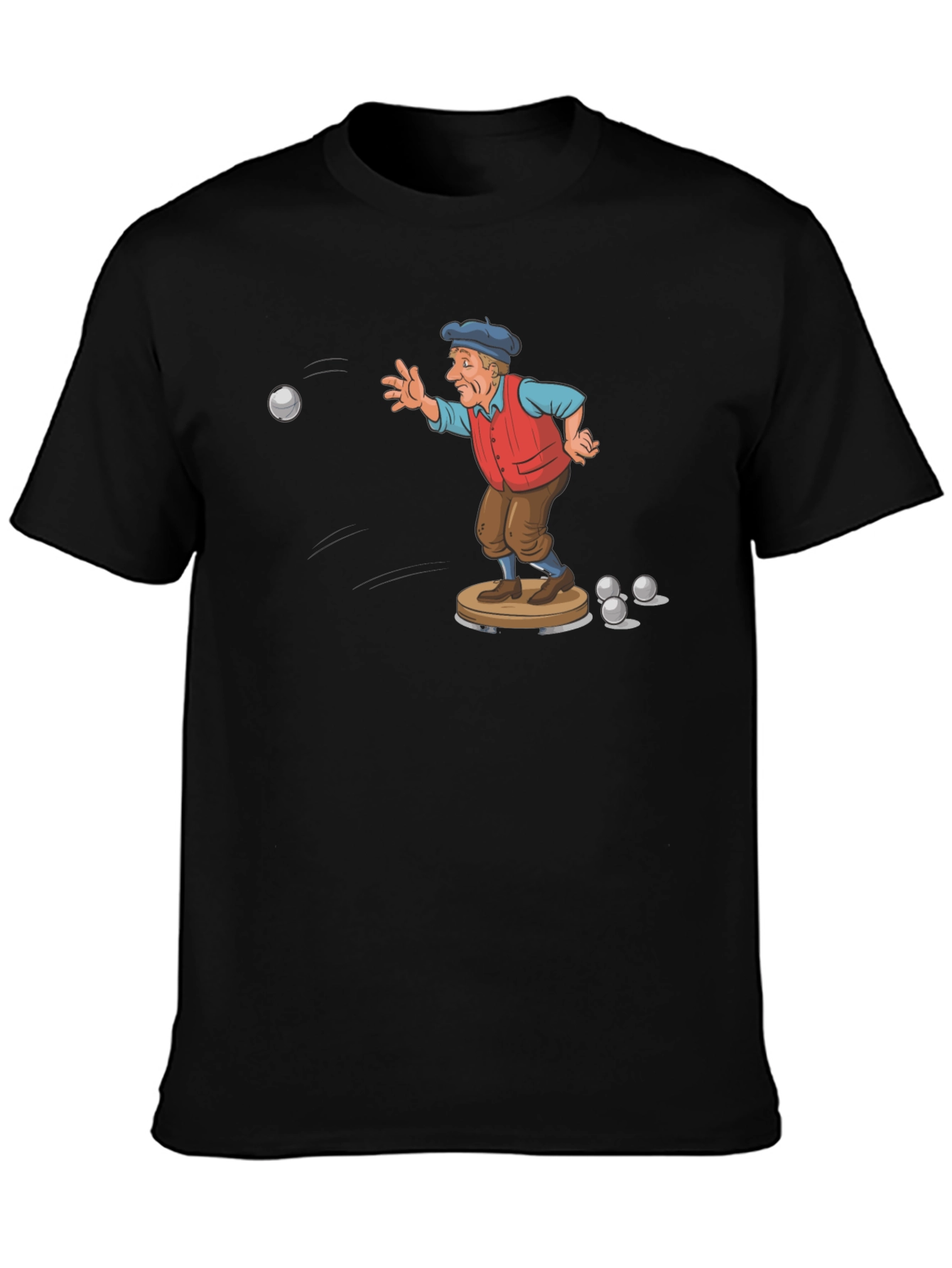 Black Bocce Player Graphic Tee - Unique Design view 3