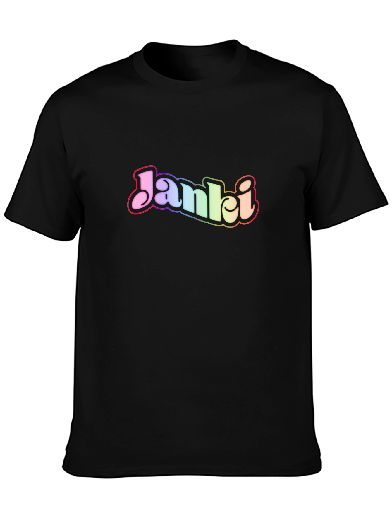 Black Janki Rainbow Logo Graphic T-Shirt view 3
