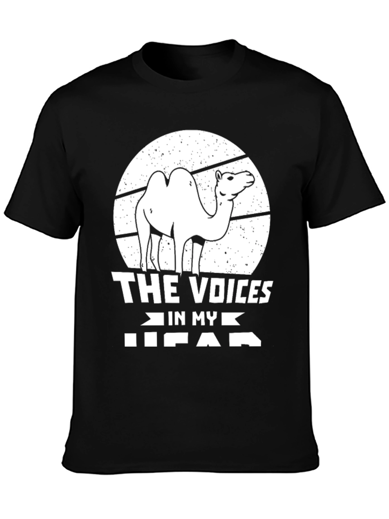 Black Funny Camel T-Shirt - The Voices In My Head Tee view 3
