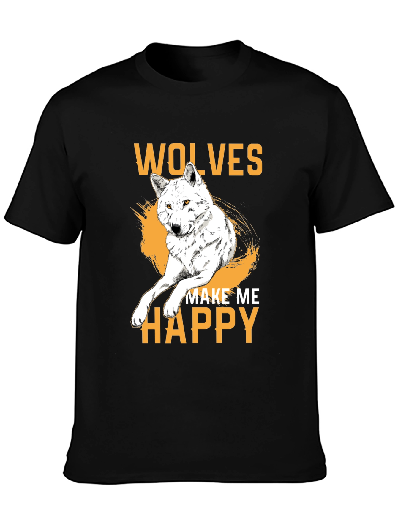 Black Wolves Make Me Happy Graphic Tee view 3