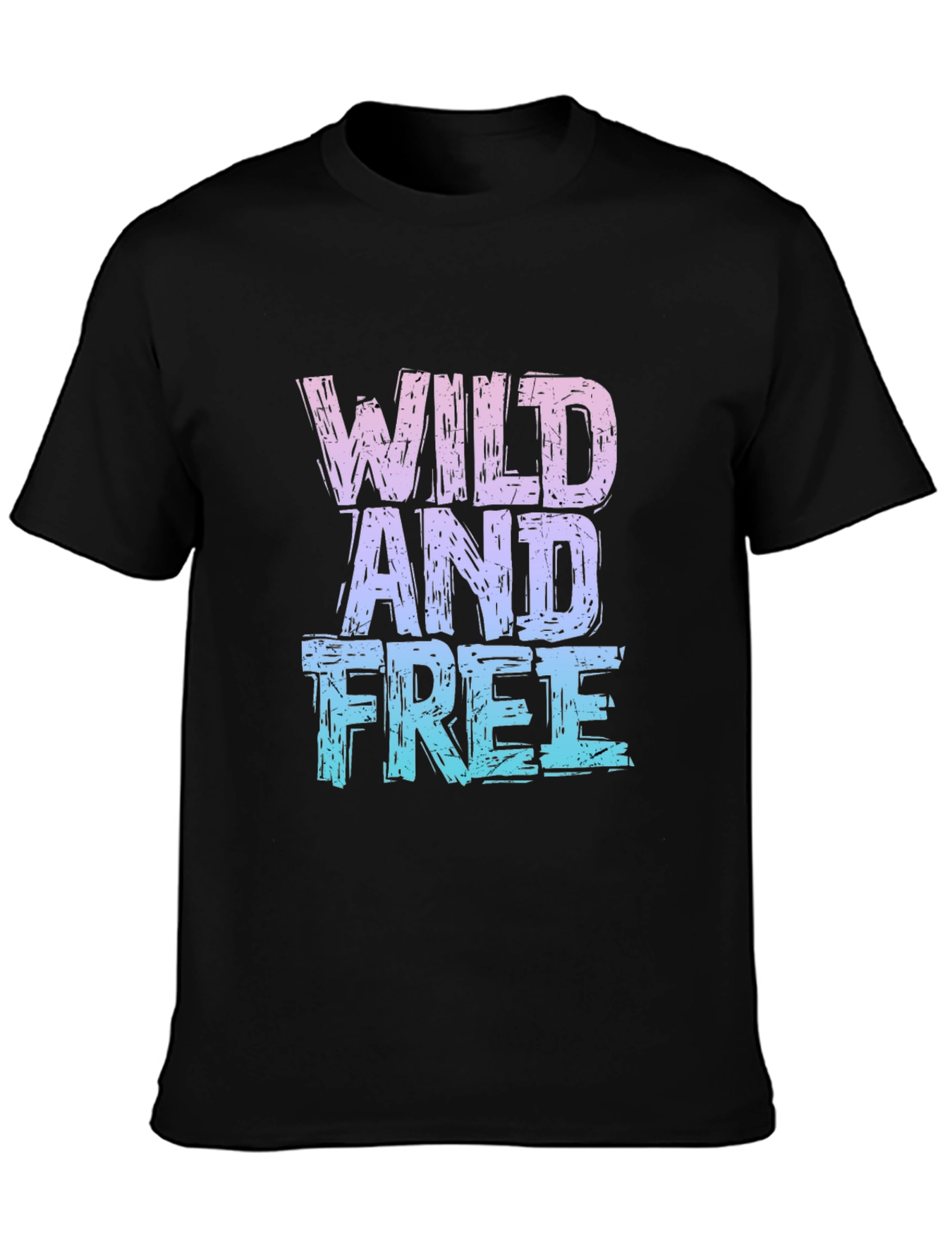 Black Wild And Free Graphic Print Black T-Shirt view 3