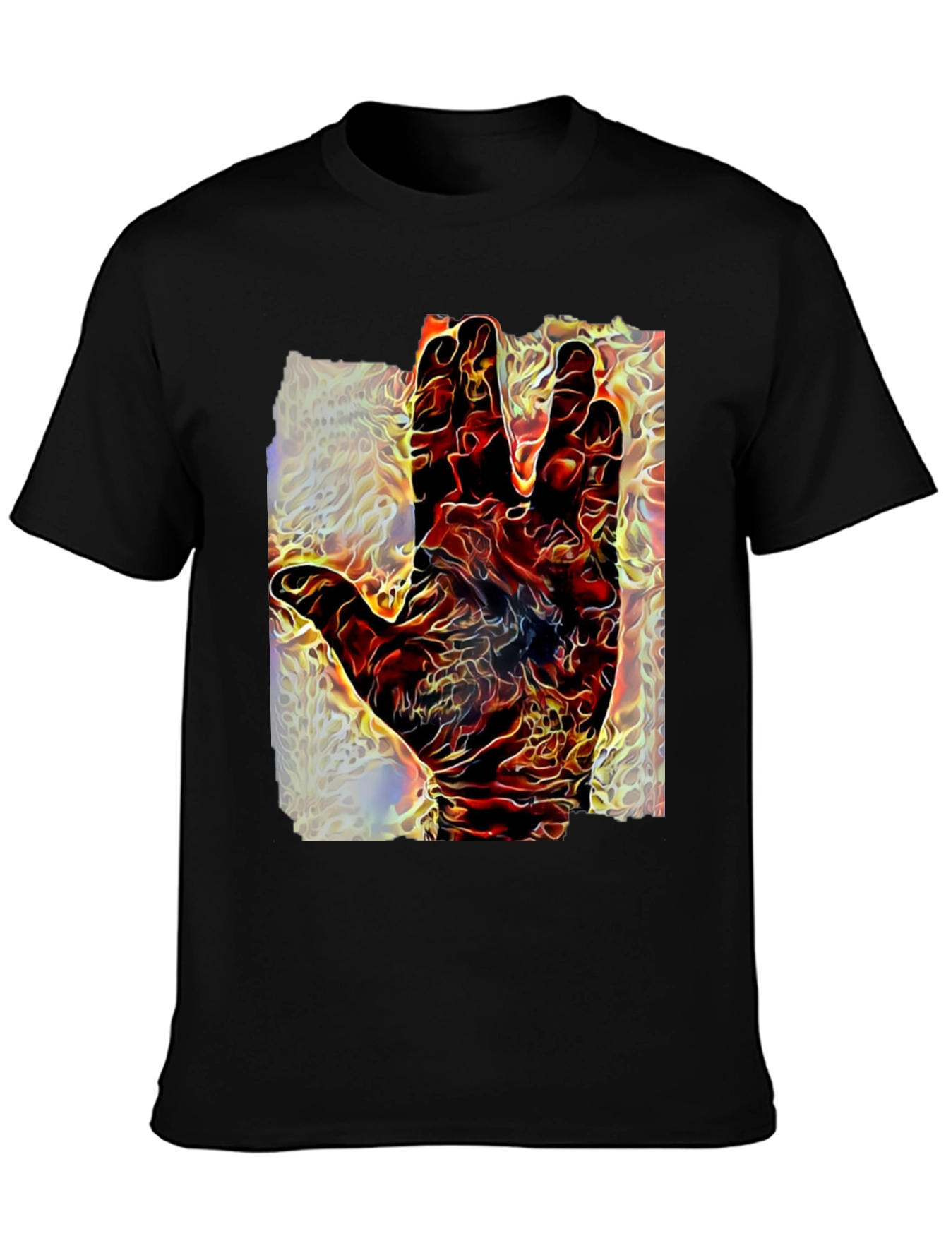 Black Live Long and Prosper Graphic Tee - Black Cotton Blend view 3