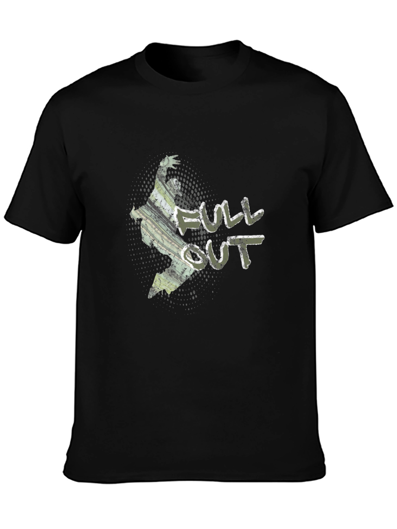 Black Full Out Camo Graphic Tee - Streetwear Style view 3