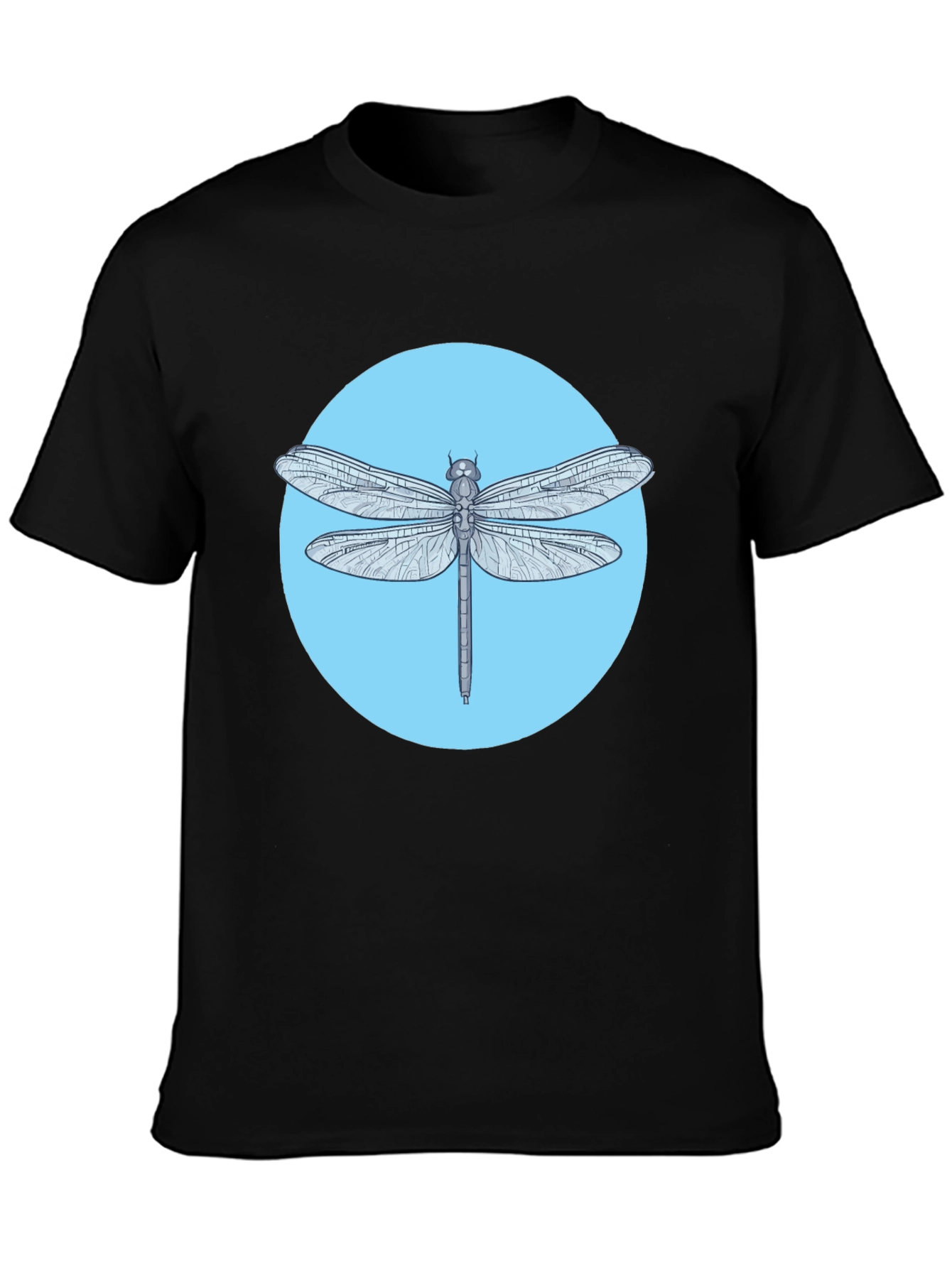 Black Dragonfly Graphic Tee - Black Cotton Blend view 3