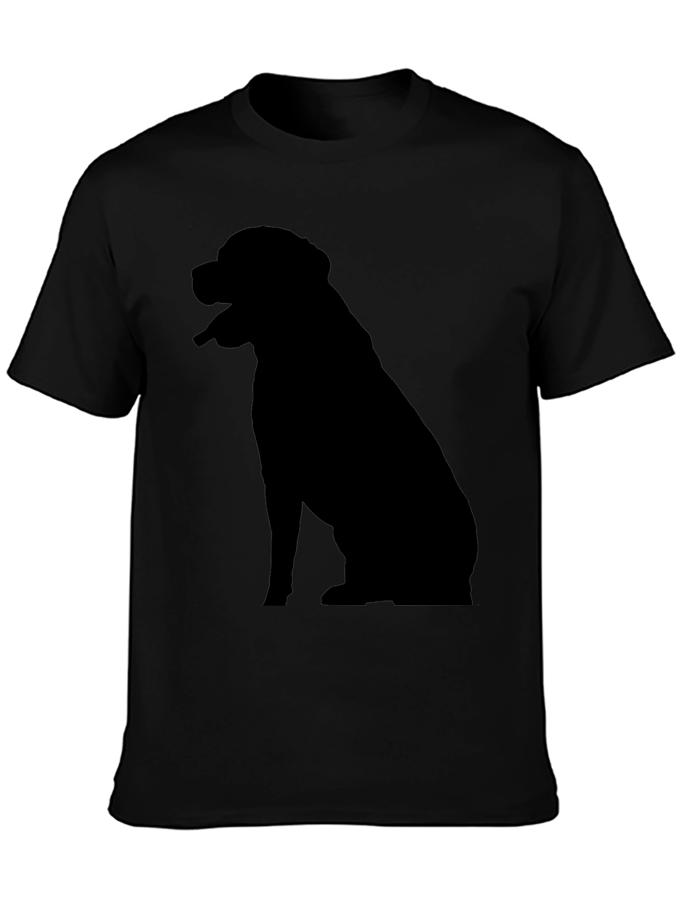 Black Dog Silhouette Graphic Tee - Men's Black T-Shirt view 3