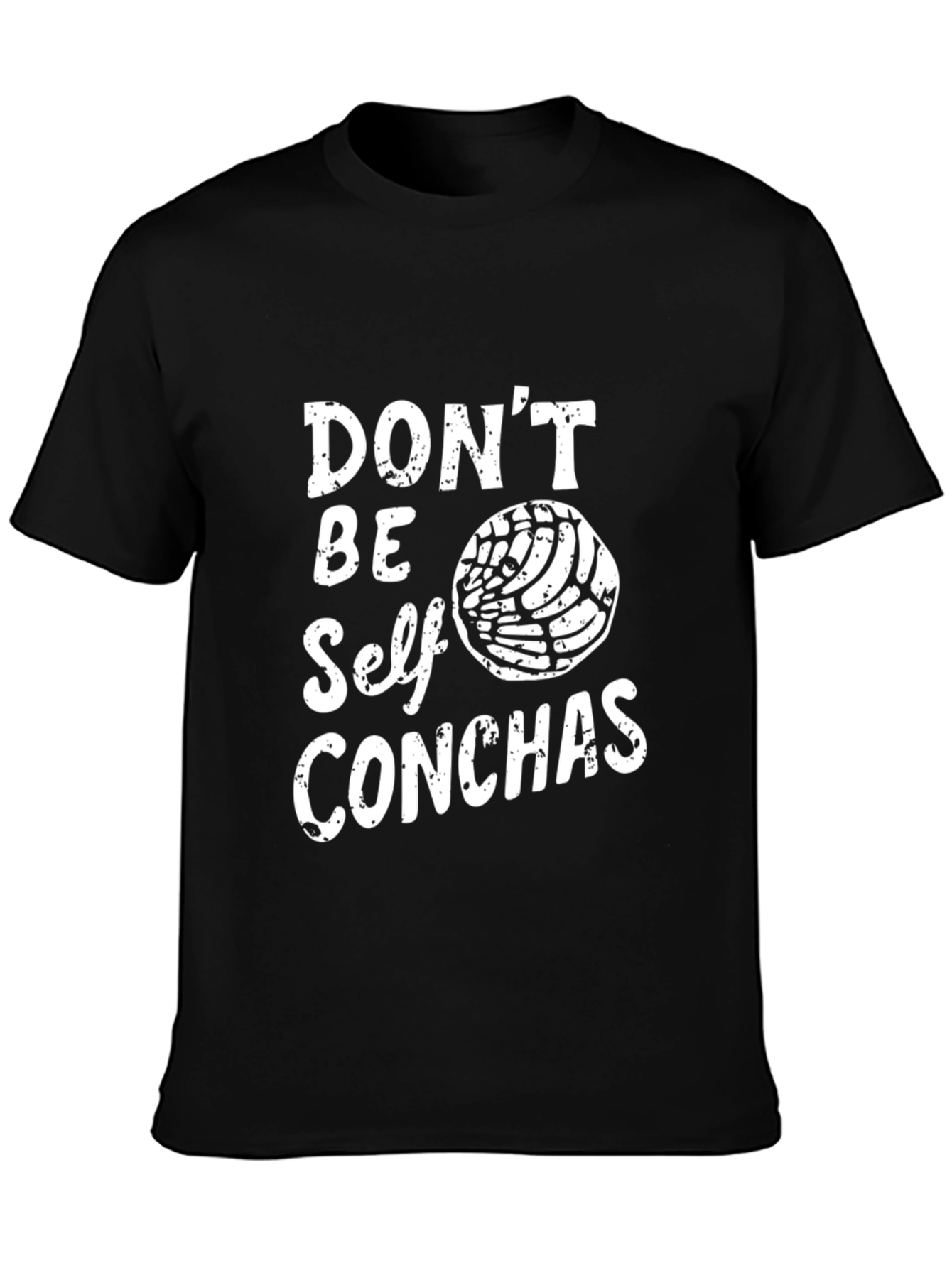 Black Don't Be Self Conchas T-Shirt Funny Mexican Bread Pun Tee view 3