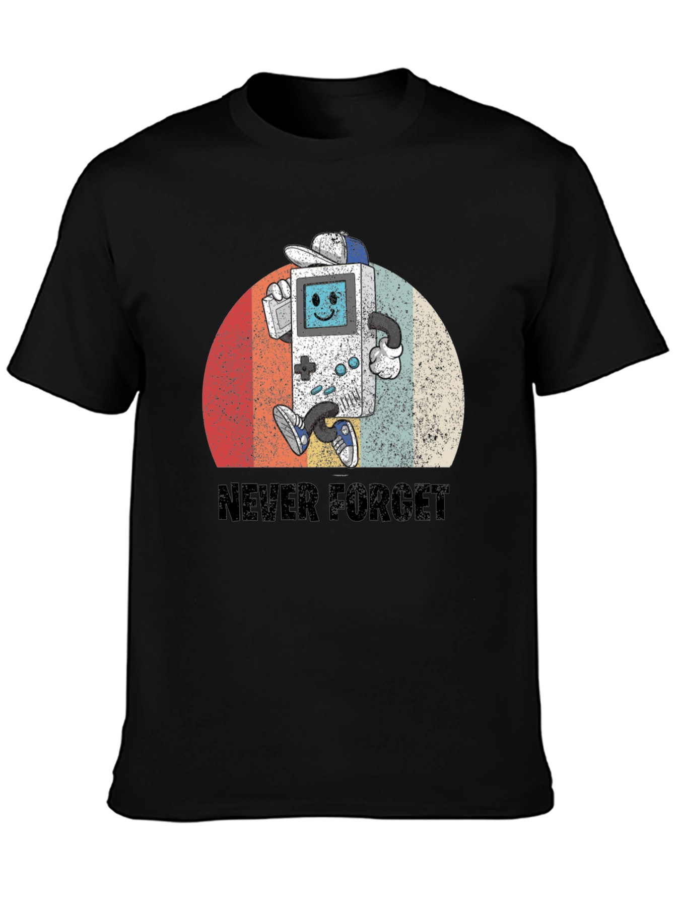 Black Retro Gamer T-Shirt - Never Forget view 3