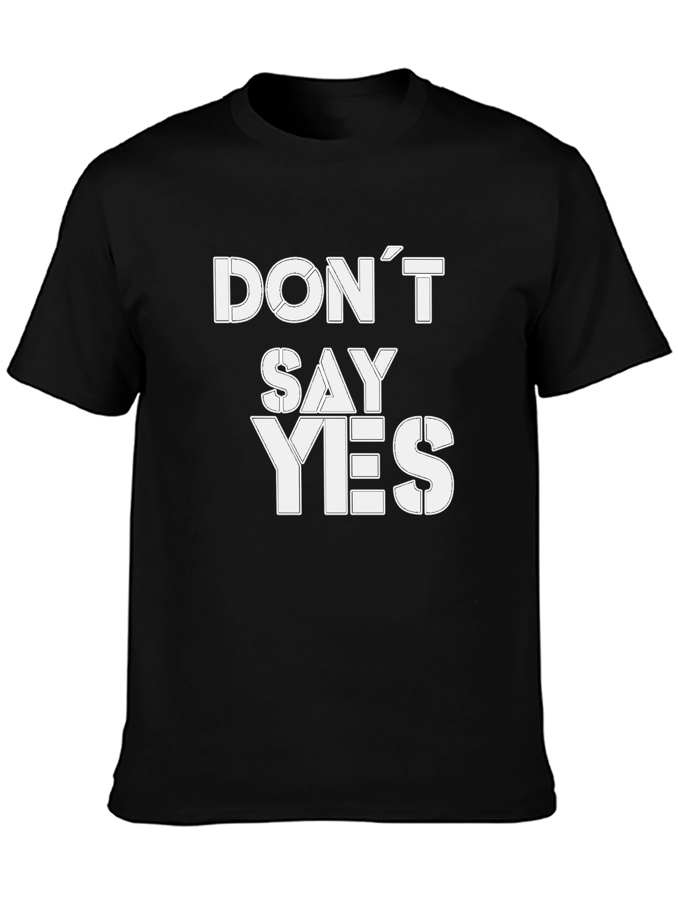 Black Don't Say Yes Graphic Tee - Bold Statement T-Shirt view 3