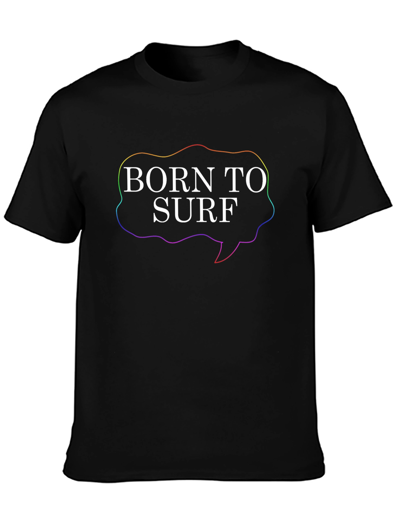 Black Born To Surf Graphic Tee - Premium Cotton Black T-Shirt view 3