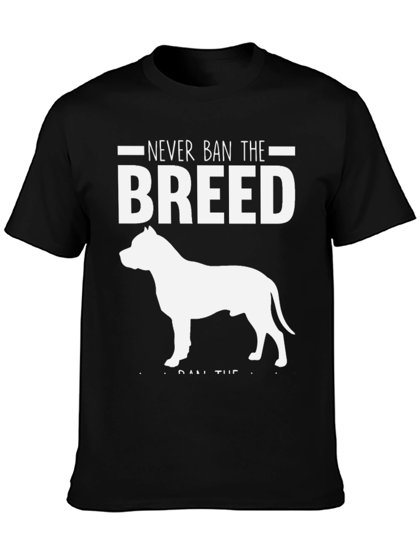 Black Never Ban the Breed Dog T-Shirt view 3